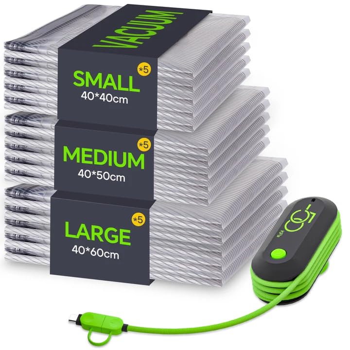 Sacchetti Sottovuoto Vestiti Viaggio con Pompa USB