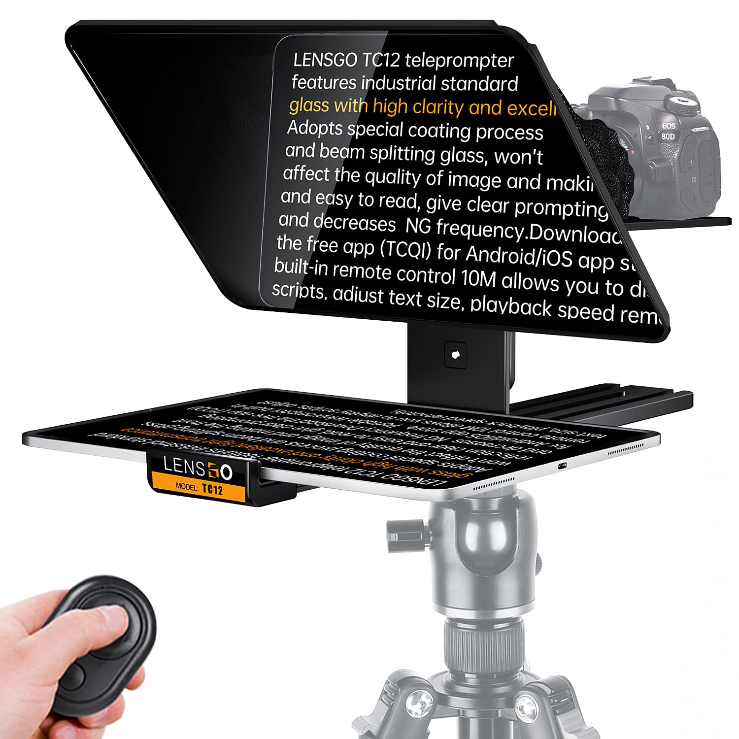 LENSGO TC12 Teleprompter per Fotocamera e Tablet