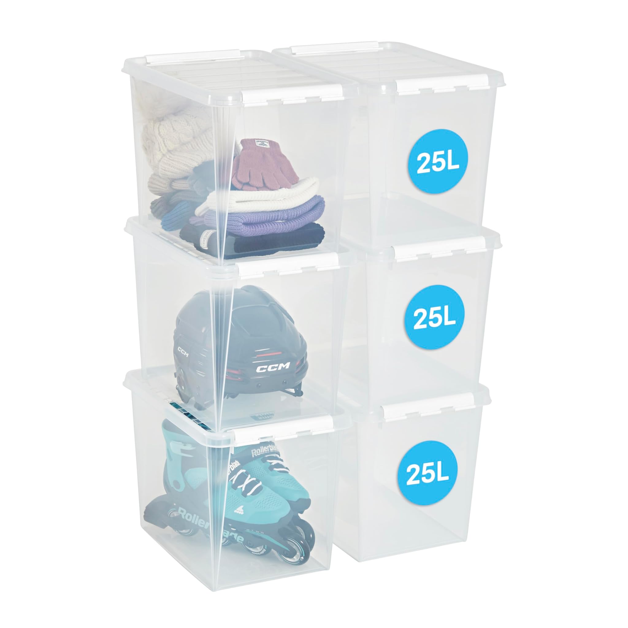 Smartstore Scatole Stoccaggio Plastica 25L - Set 6 Pezzi