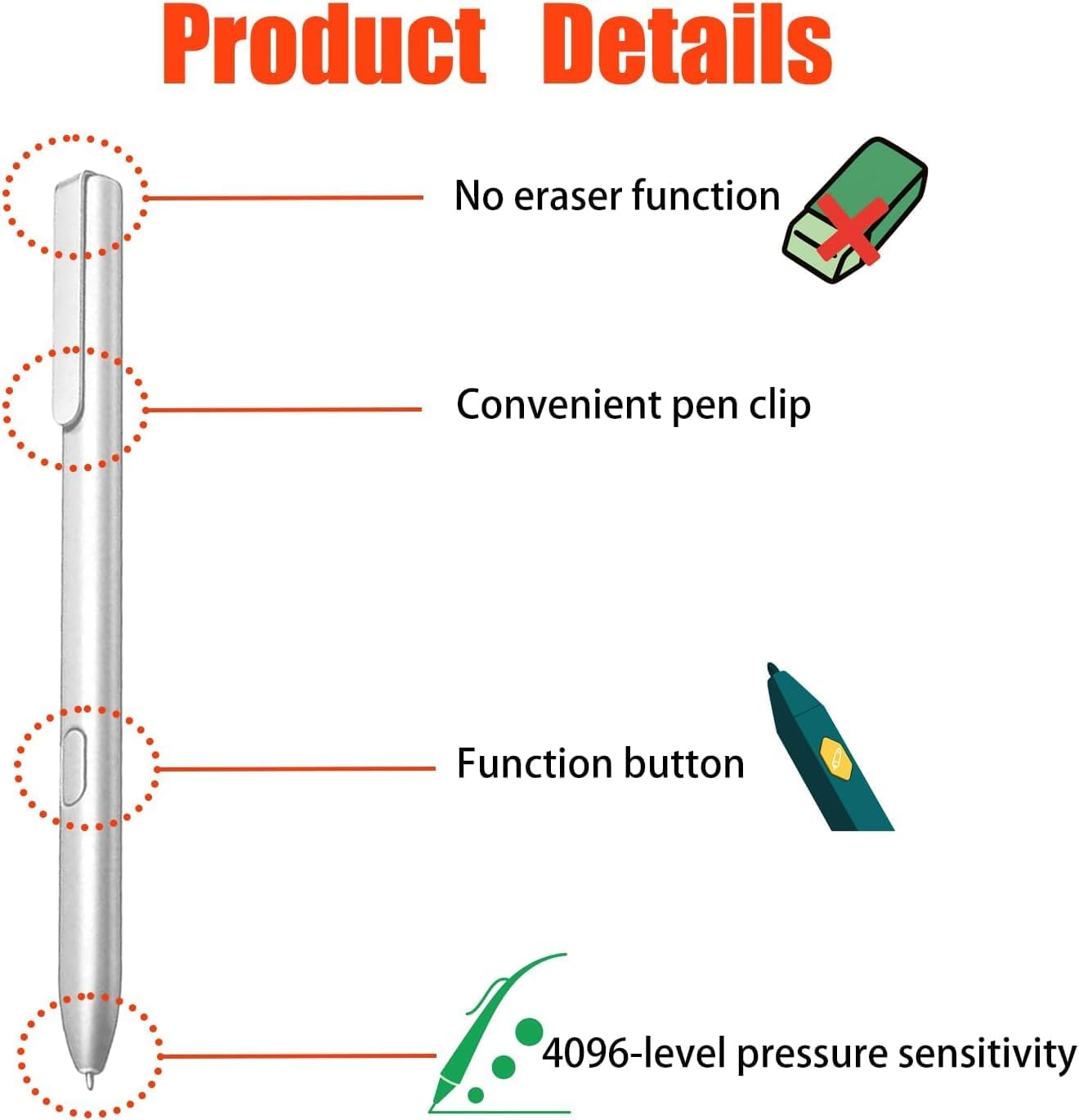 Penna Stilo per BOOX Note Air3C, 3 B/W, Air 2/2 Plus, Argento - immagine 2