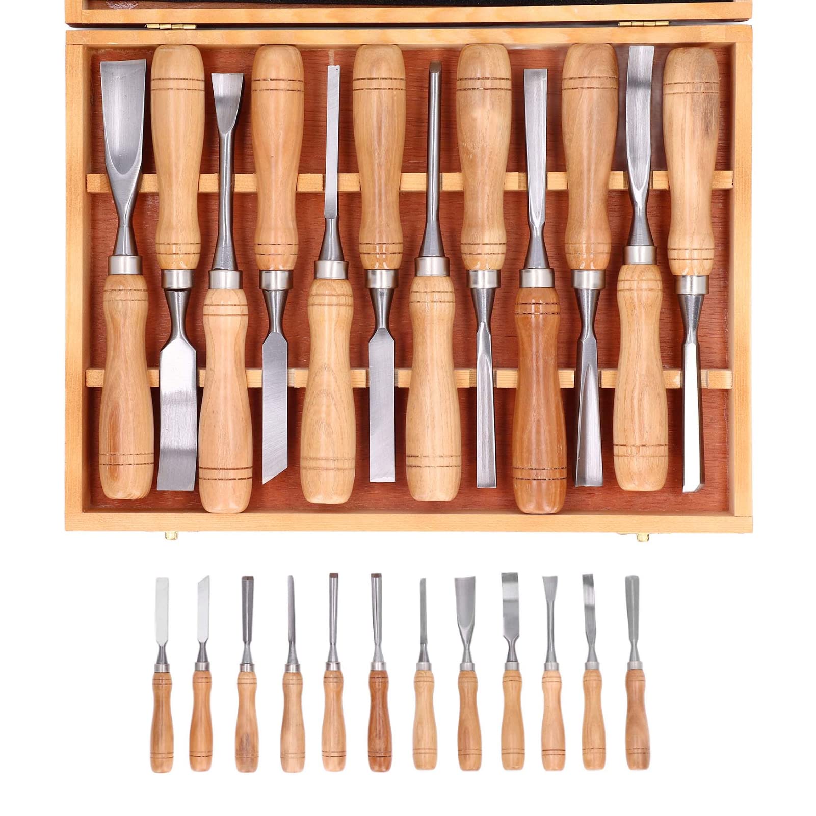 Set 12 Strumenti per Intaglio Legno Lama CRV