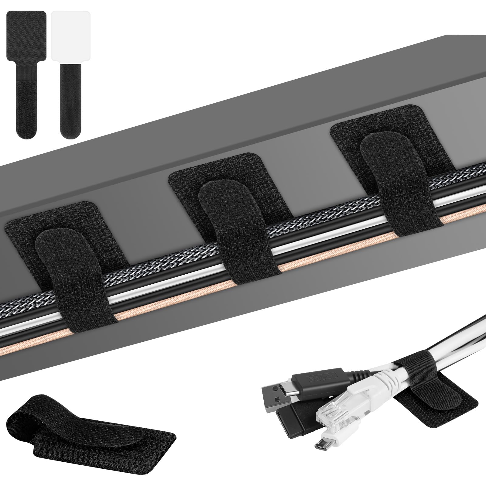 Uraqt 36 Pezzi Fascette Riutilizzabili 9cm, Nero