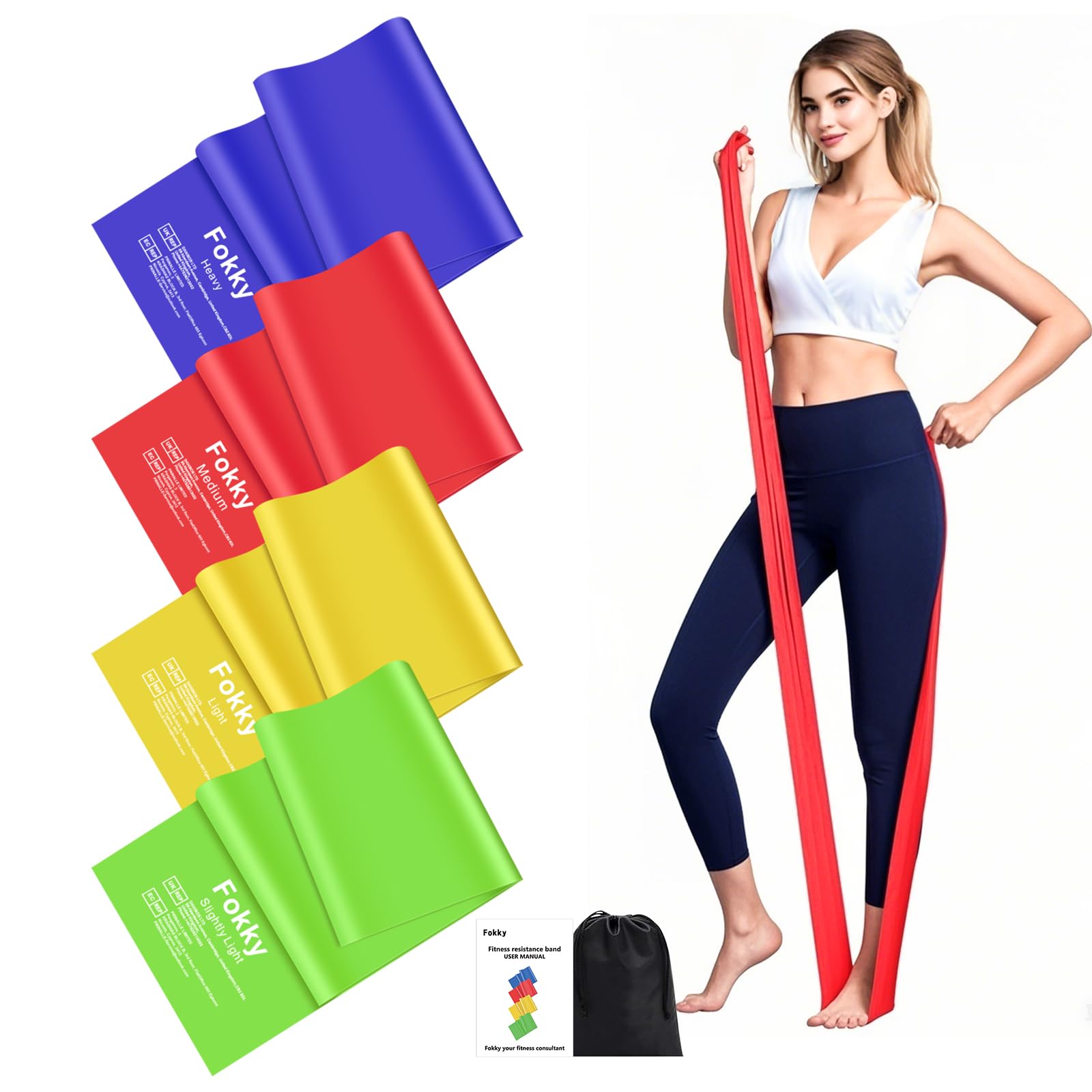 Elastici Fitness 2M - Set di 4 con Borse Portaoggetti