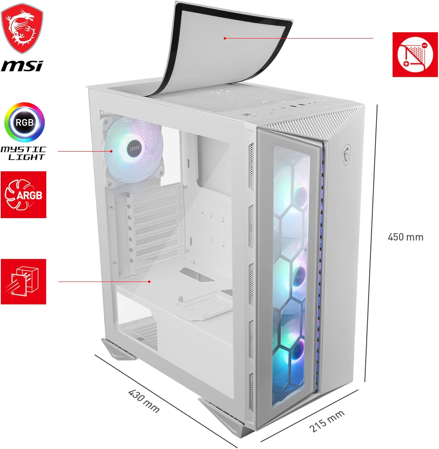 Msi MPG GUNGNIR 110R - Case PC Mid Tower - immagine 3