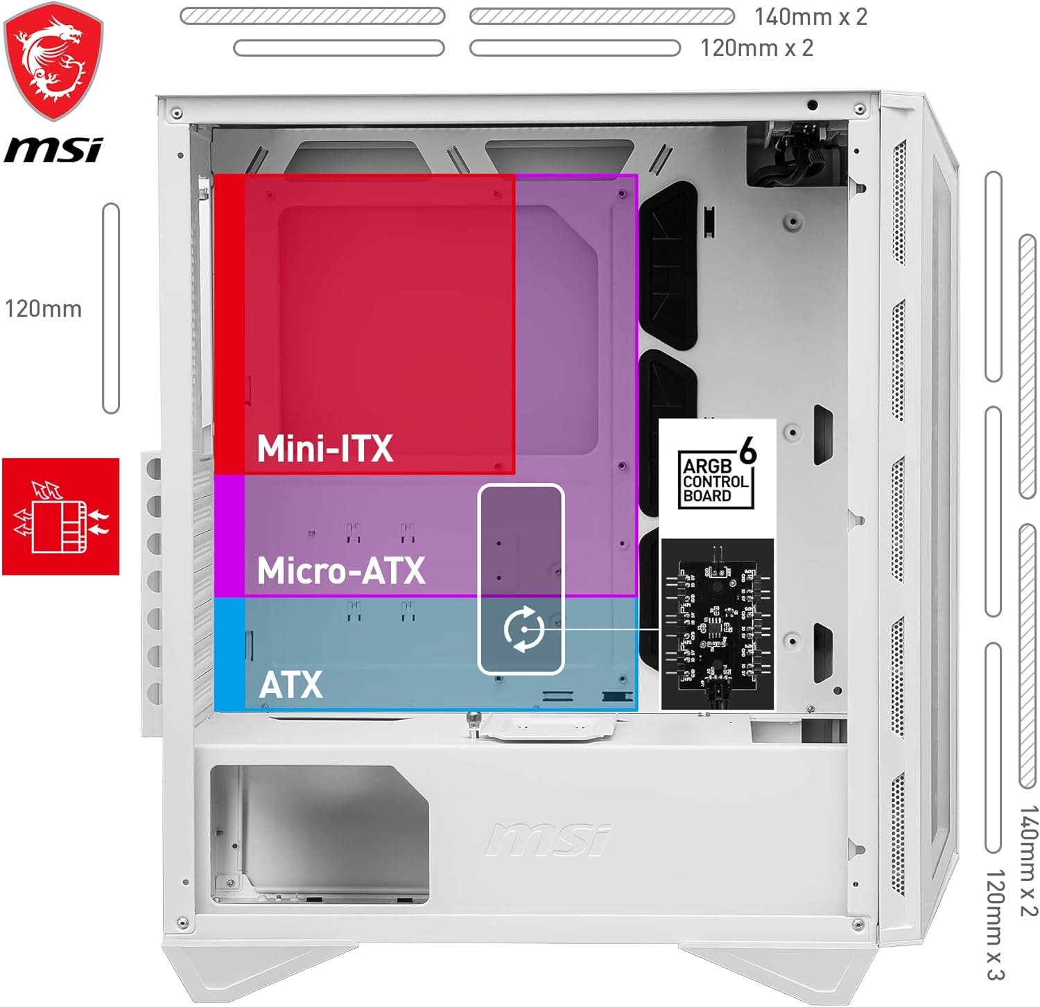 Msi MPG GUNGNIR 110R - Case PC Mid Tower - immagine 4
