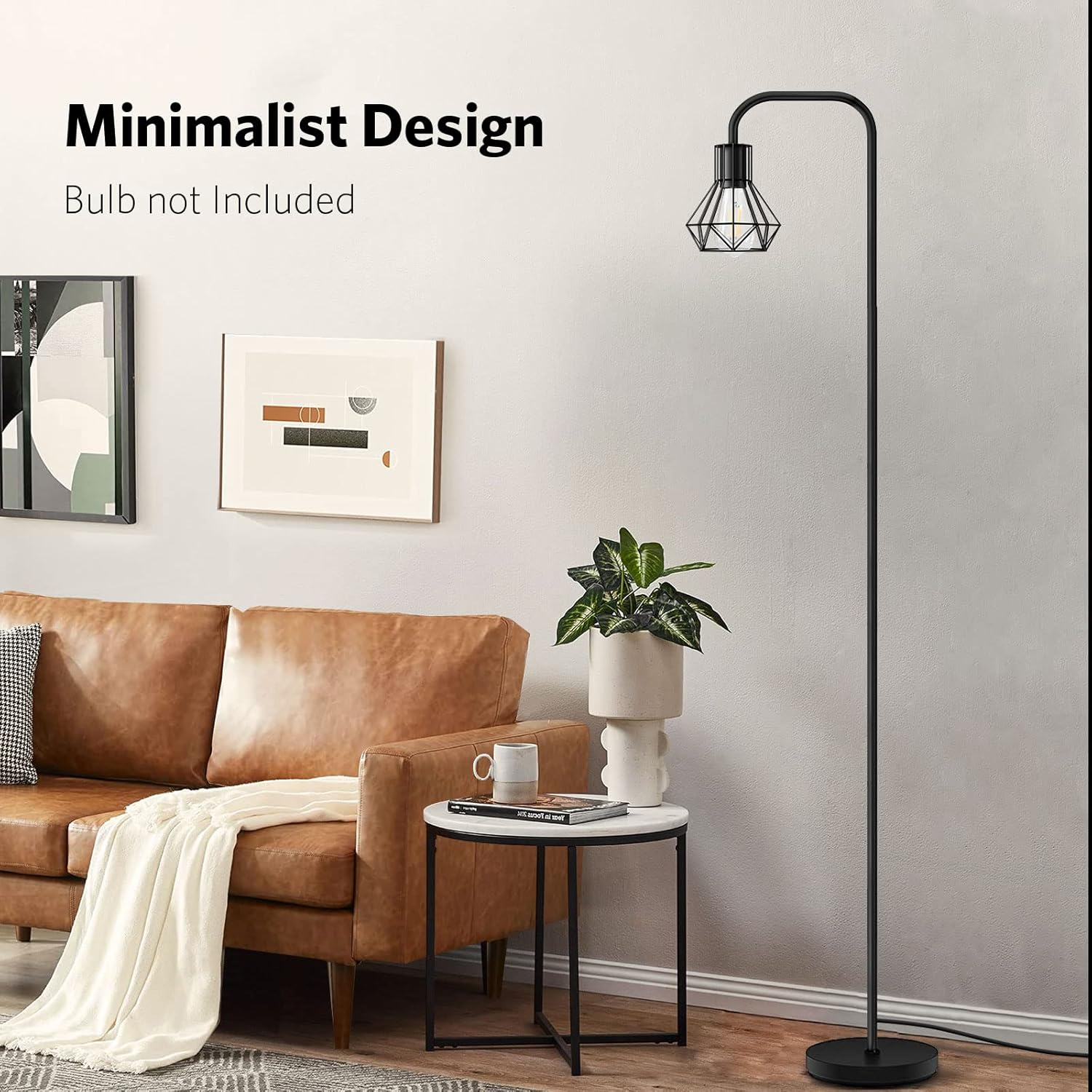 BBHome Lampada da Terra Vintage Industriale E27, Nero - immagine 2