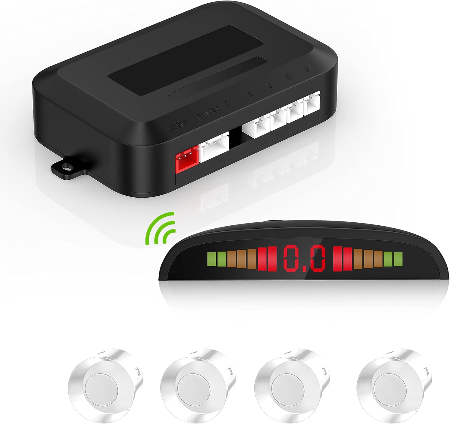 Kit Montaggio Retromarcia Wireless con 4 Sensori PDC - immagine 1