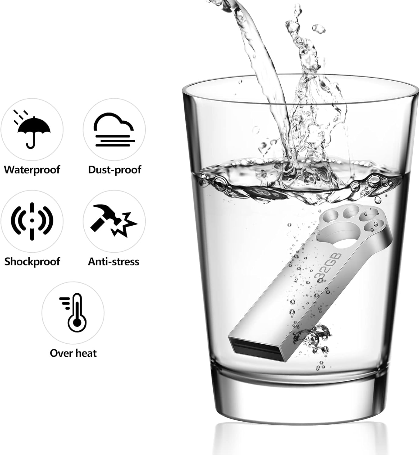 Chiavetta USB 32 GB Metallo - 10 Pezzi - immagine 3