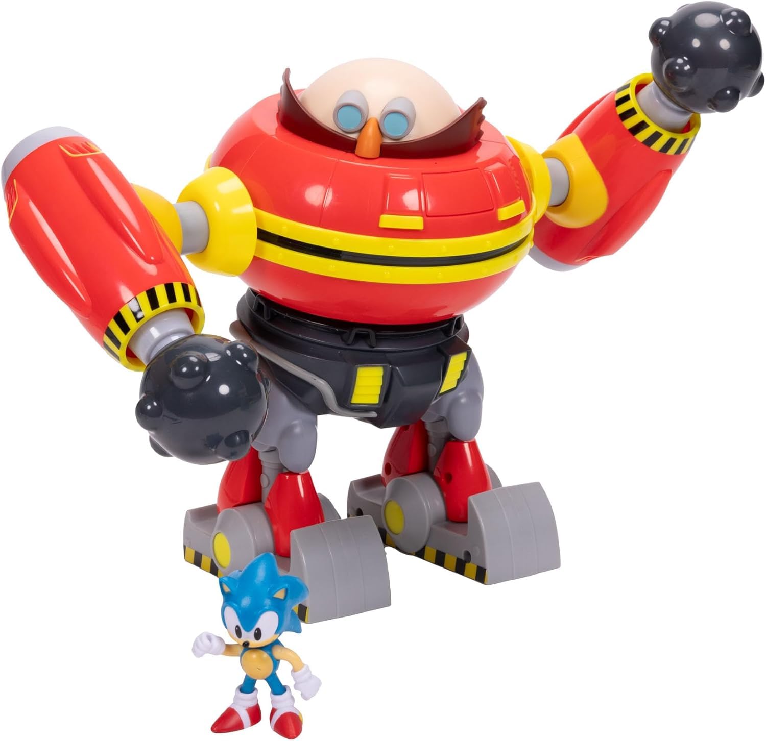 SONIC THE HEDGEHOG – Set Gigante di Battaglia con Robot Eggman da 22,9 cm, Cannone Sparante e Action Figure di Sonic, Gioco Ufficiale Jakks Pacific – Regalo Perfetto per Ragazzi