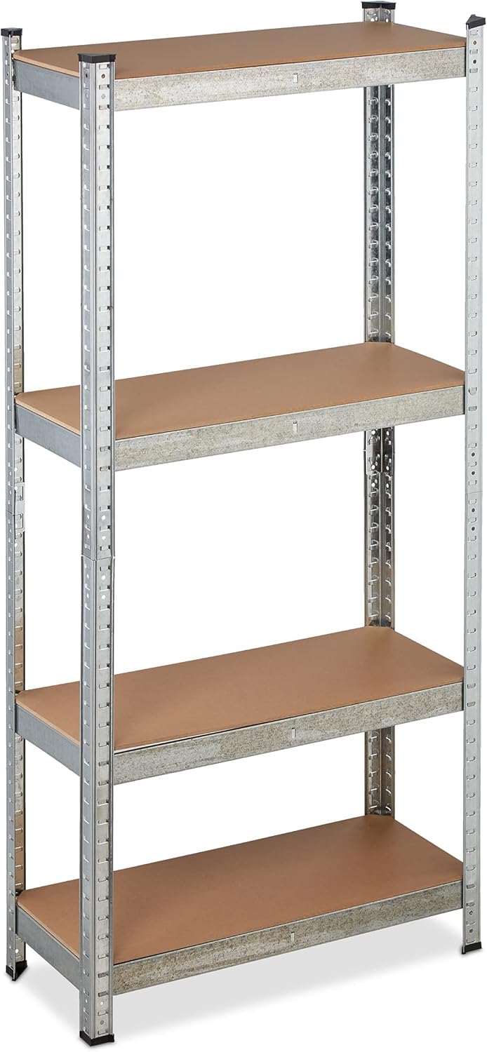 Relaxdays Scaffale in Metallo 150x70x30 cm, Argento - immagine 1