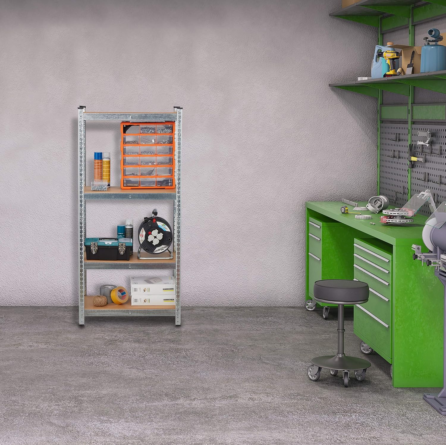 Relaxdays Scaffale in Metallo 150x70x30 cm, Argento - immagine 2