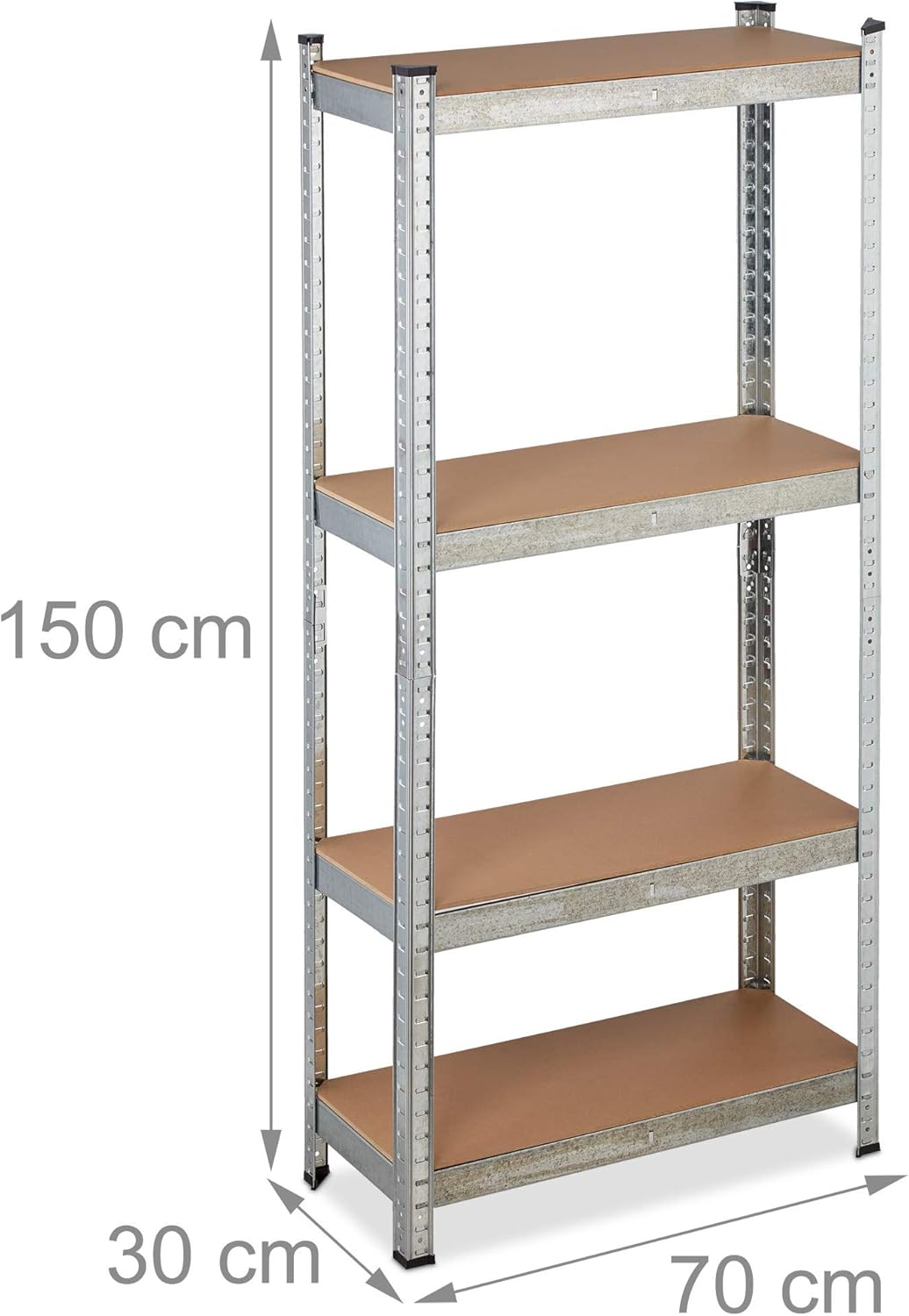 Relaxdays Scaffale in Metallo 150x70x30 cm, Argento - immagine 3