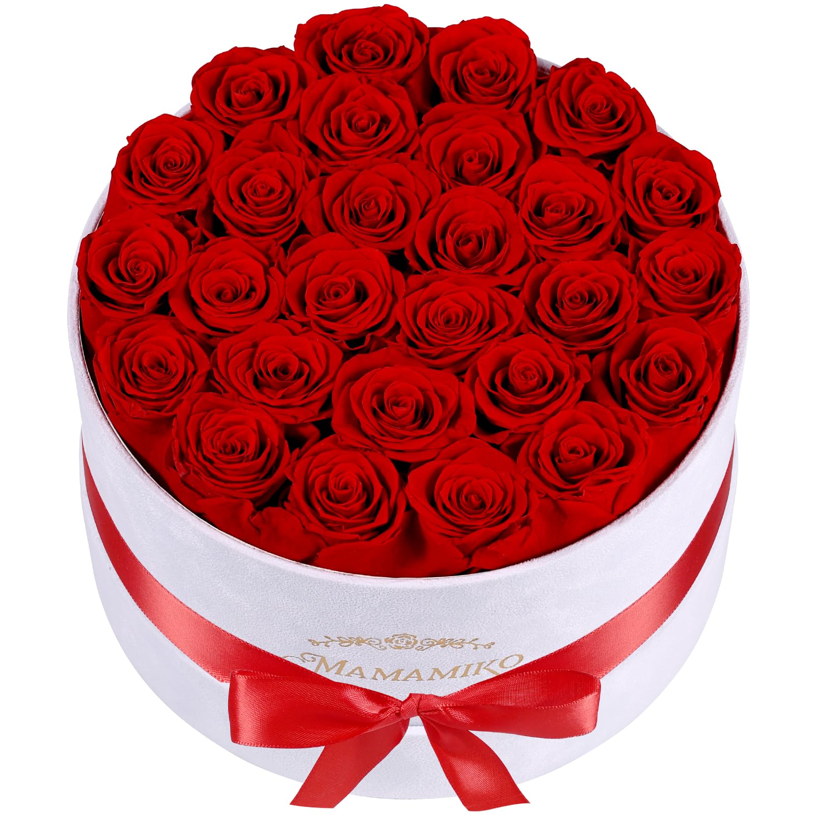 27 Rose Preservate in Scatola in Suede - Rosa Rossa Eterna