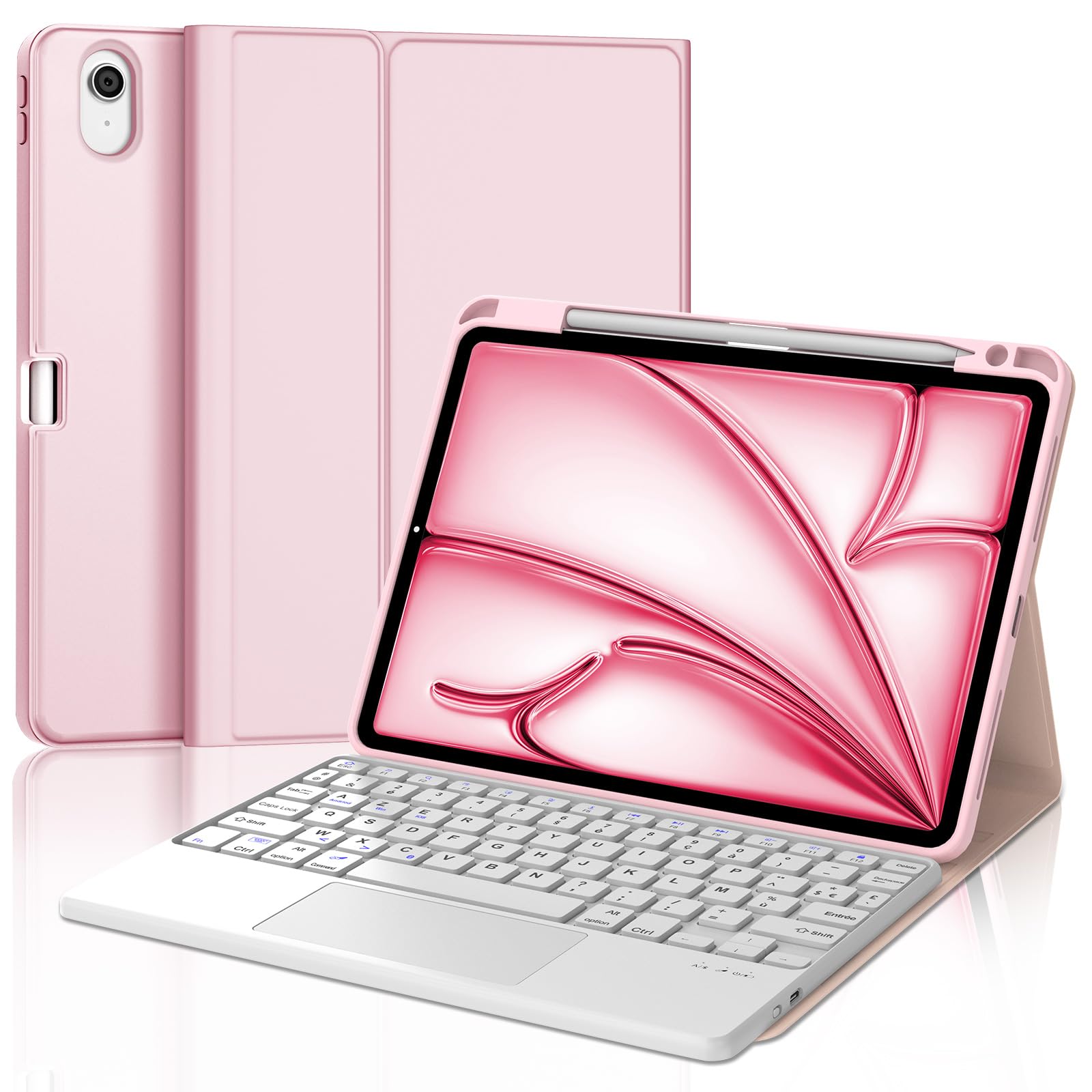 Jademall Tastiera con Touchpad per iPad Air 11 M2/M3, Rosa