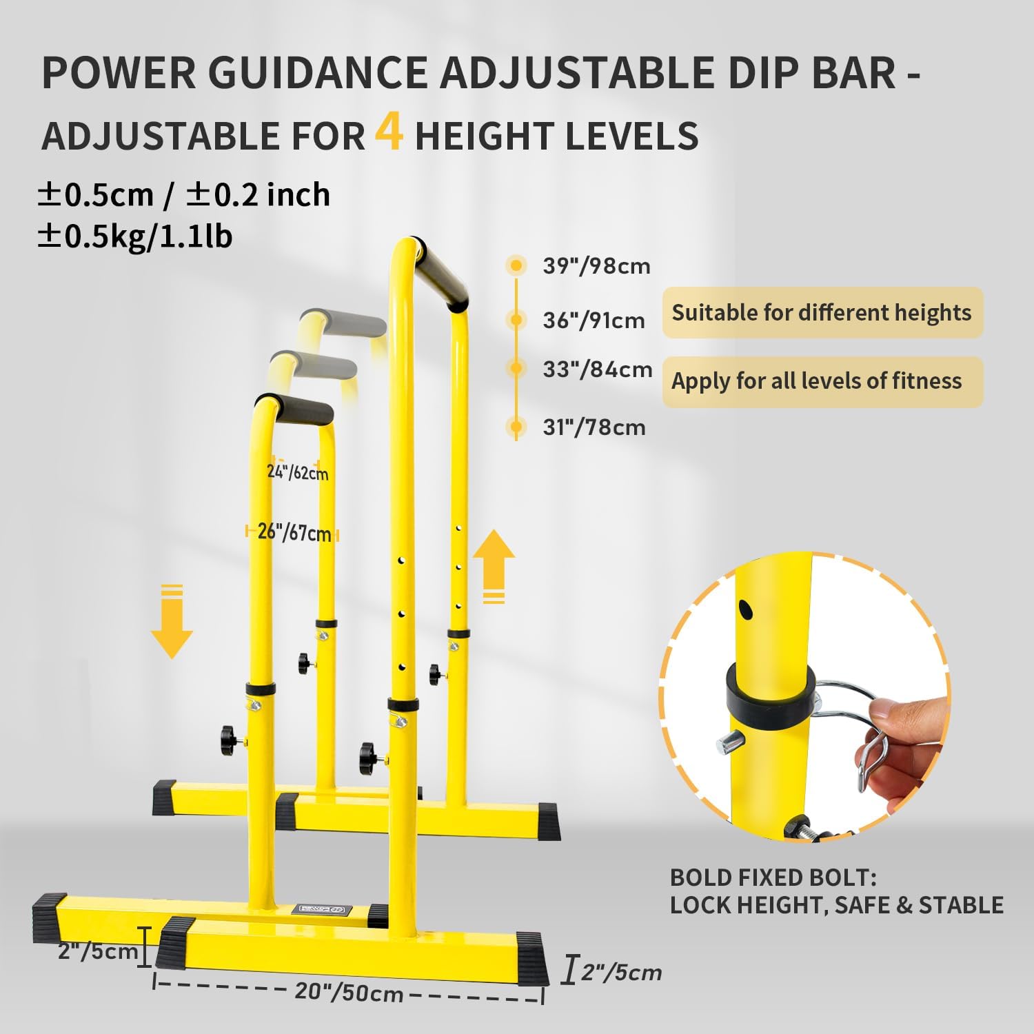 Power Guidance - Dip Bar Stand Station Regolabile - immagine 2