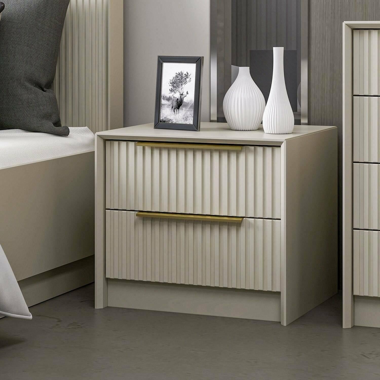 Dmora Comodino Lucida, Cemento