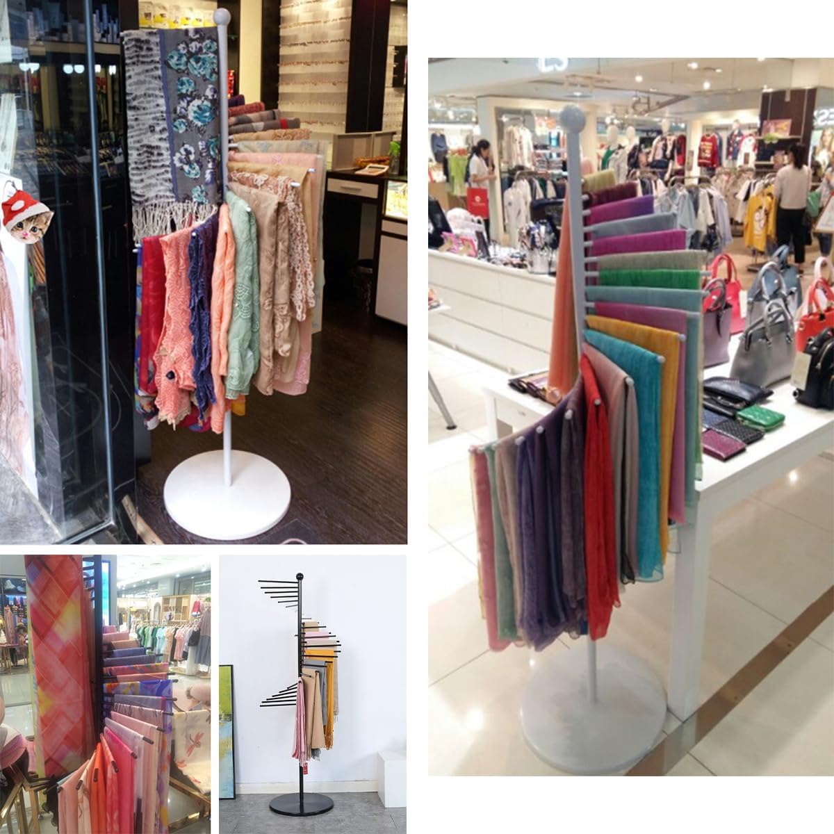 Porta Sciarpe di Design A Spirale, Bianco 170cm - immagine 7