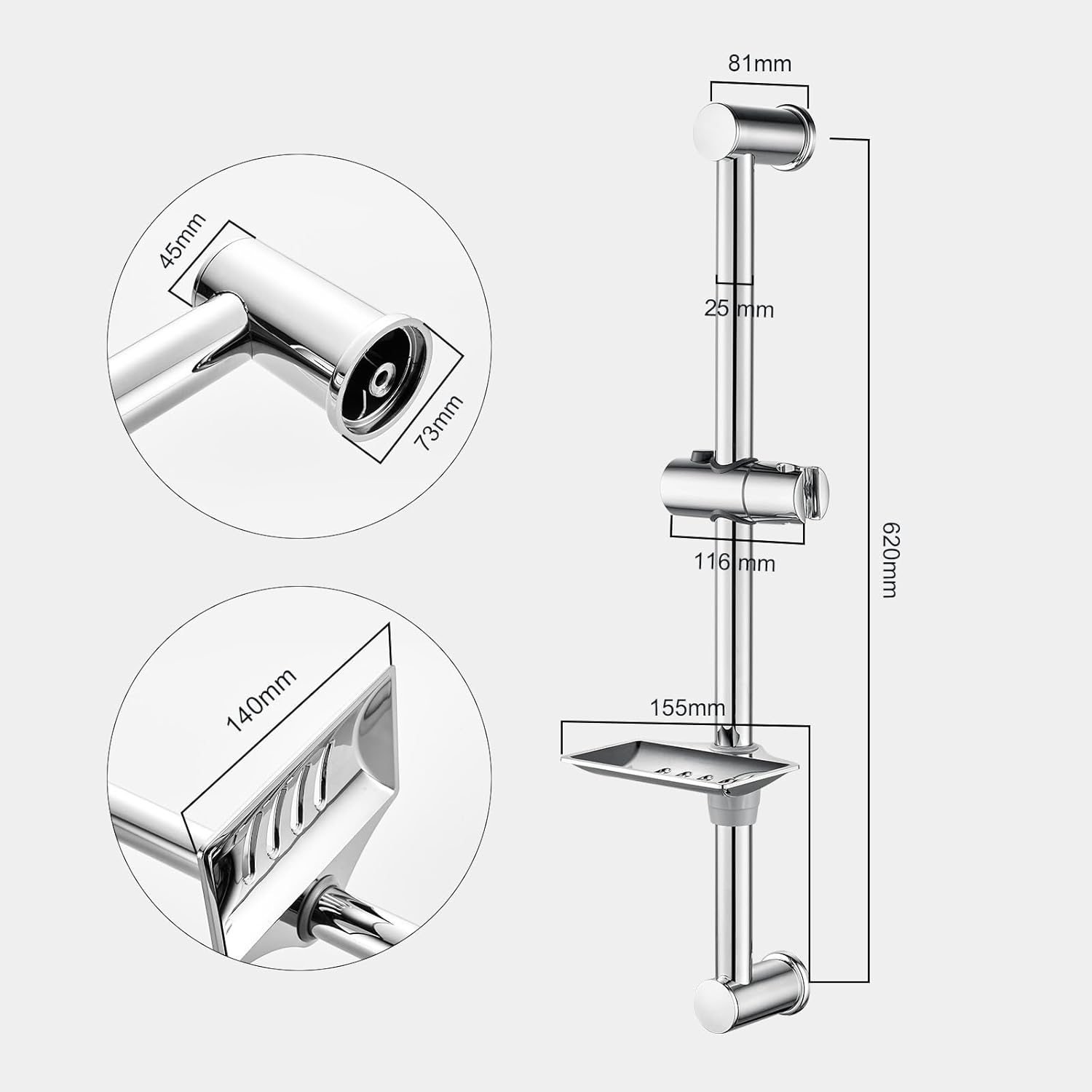 Ibergrif Barra di Scorrimento Doccia Regolabile - immagine 8