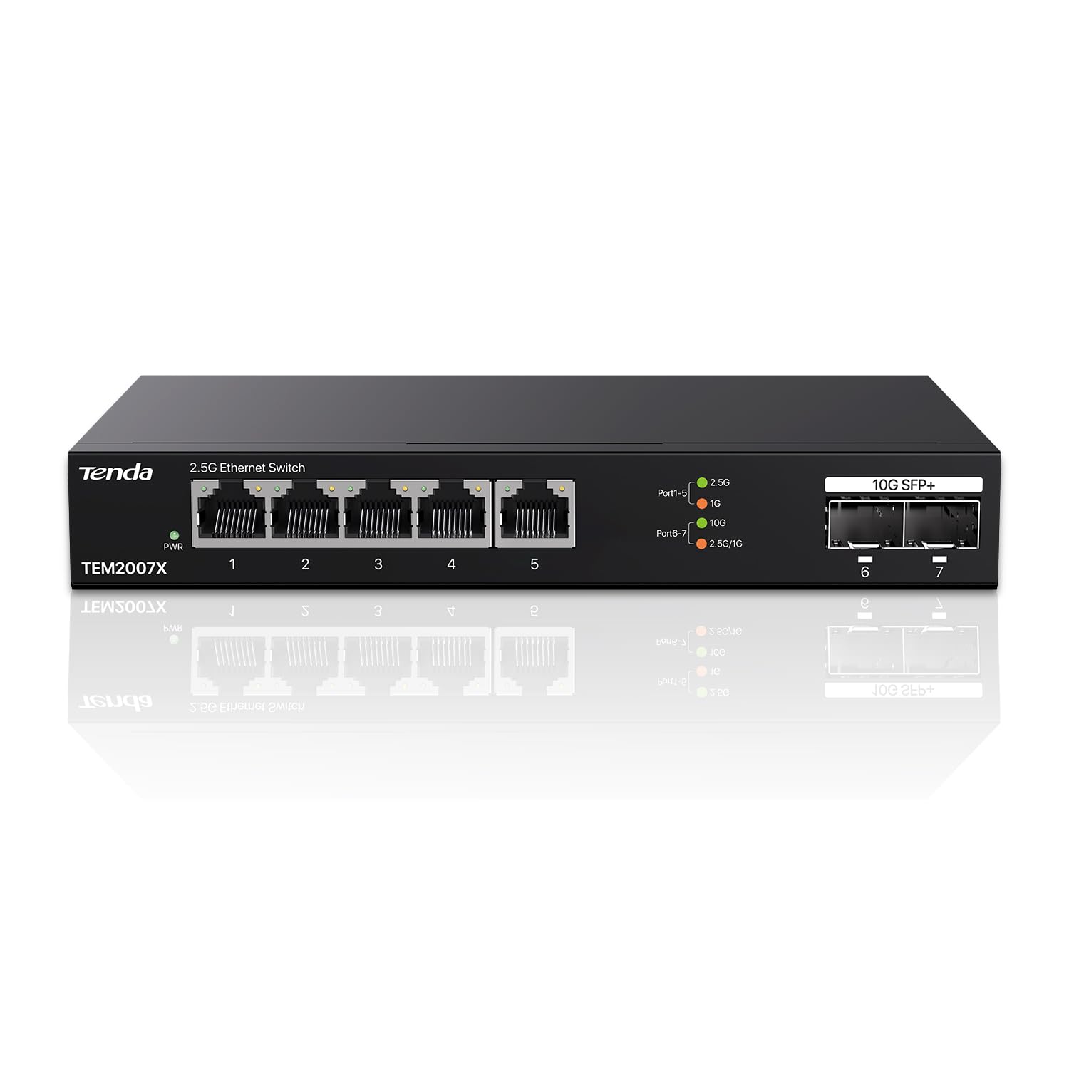 Tenda TEM2007X - Switch Ethernet 2.5 Gigabit 5 Porte, Nero