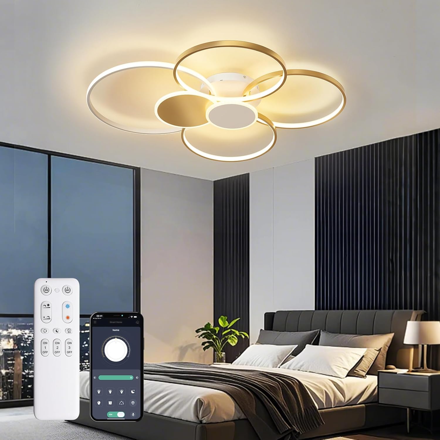 Lampadario LED Dimmerabile con Telecomando - immagine 4