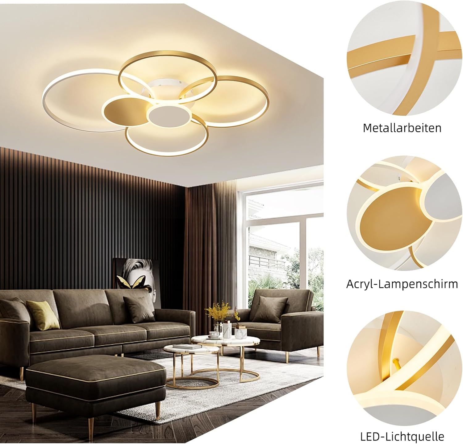 Lampadario LED Dimmerabile con Telecomando - immagine 7
