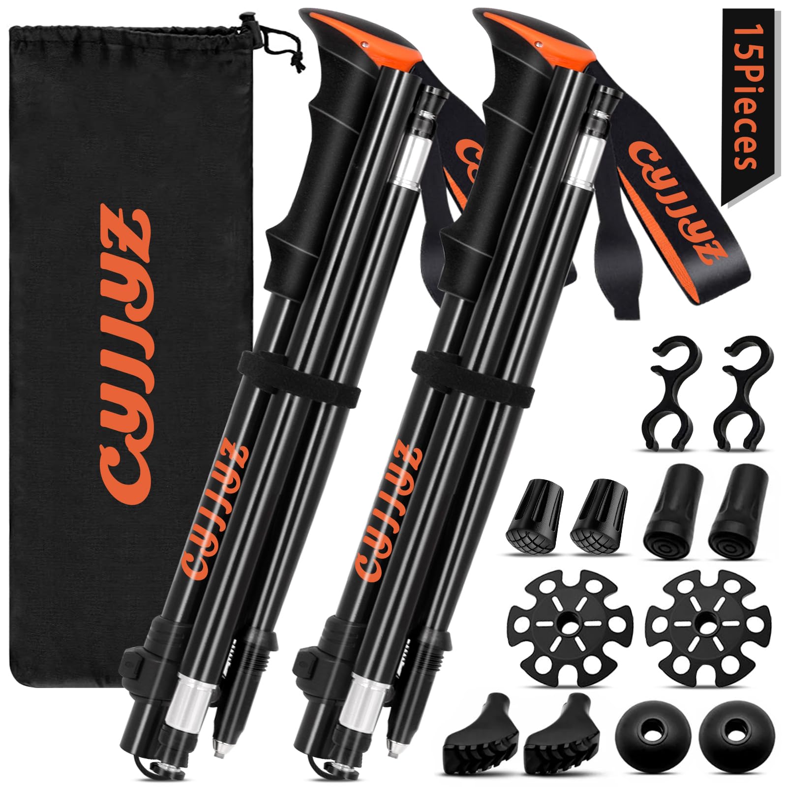 CYJJYZ 2 Bastoni Trekking Pieghevoli 108-135cm