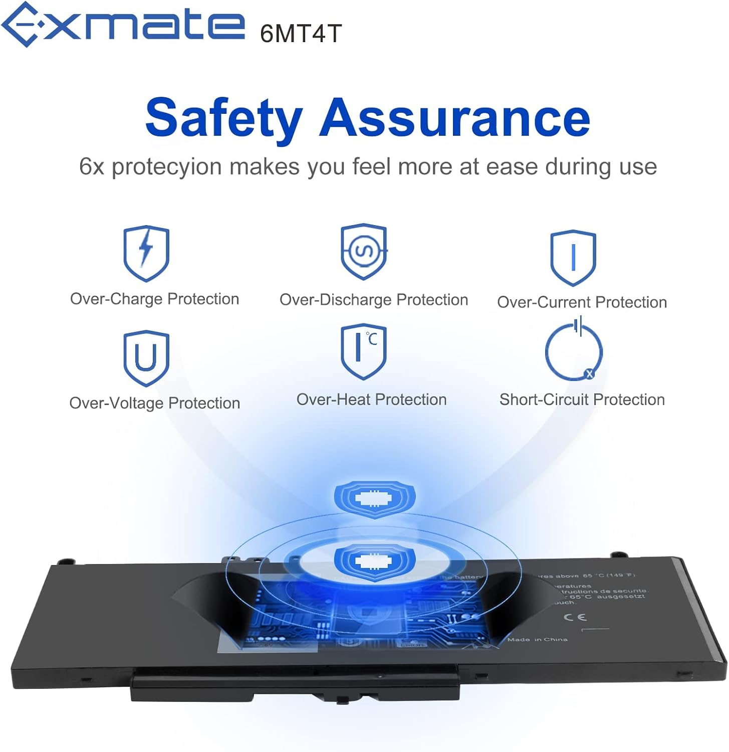 Exmate 6MT4T Batteria per Dell Latitude E5470 - immagine 6