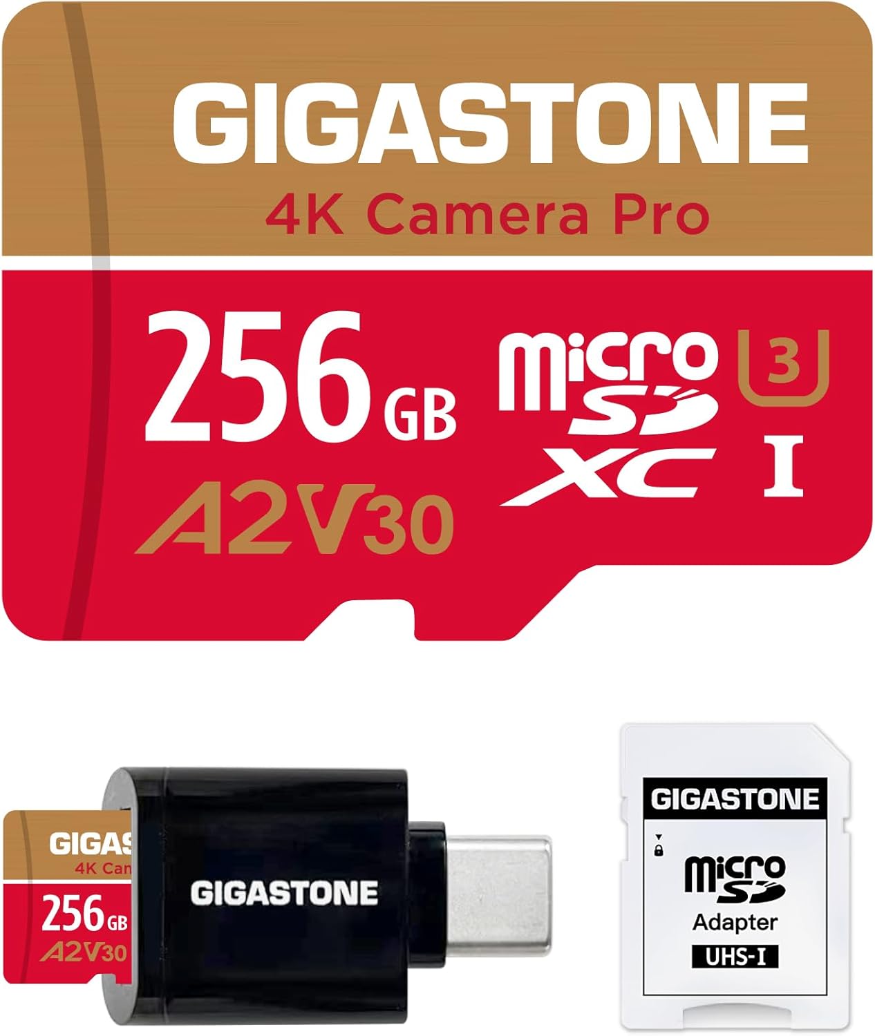 Gigastone 256GB Micro SD Card 4K Camera Pro A2 V30 - immagine 1