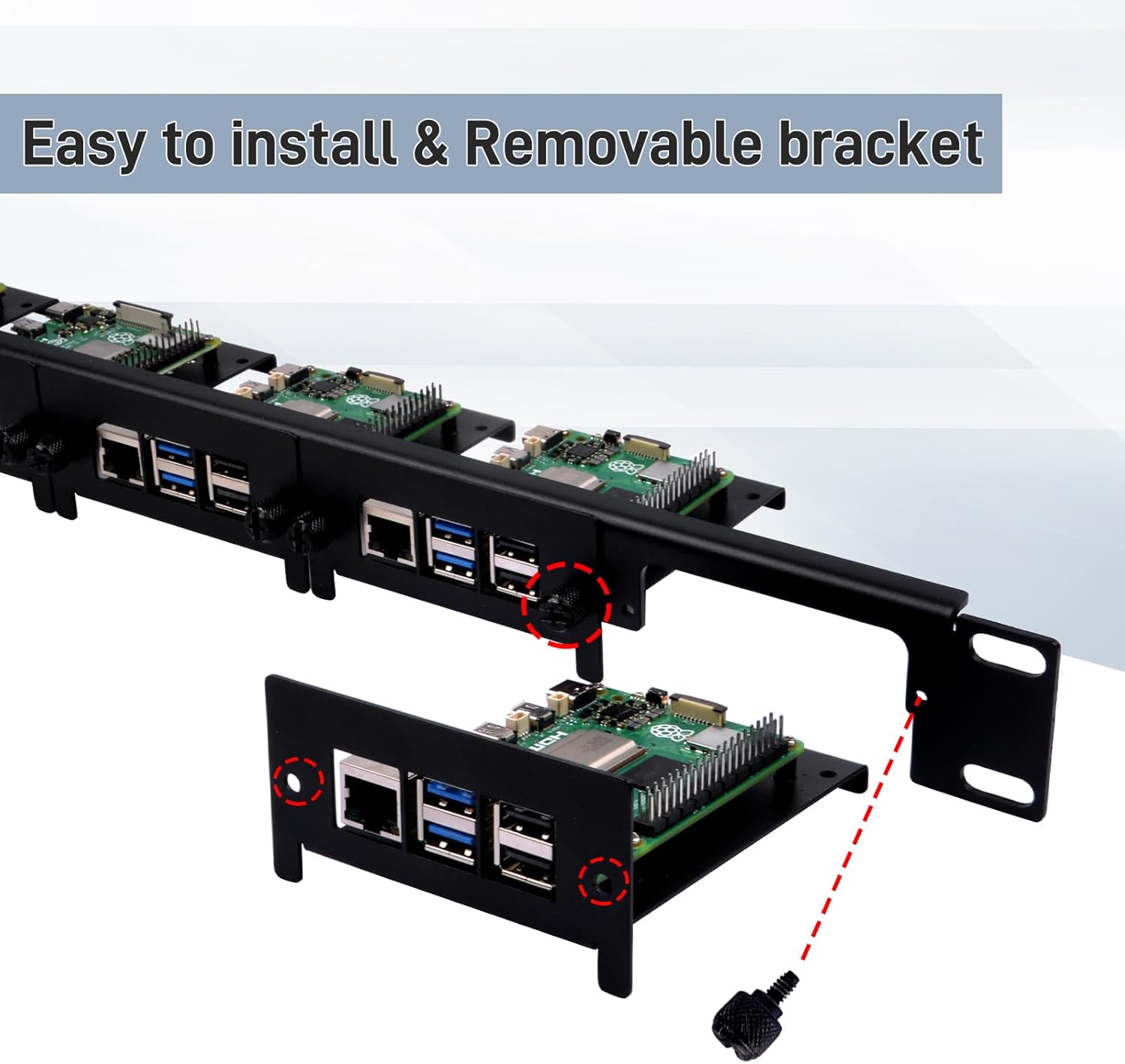 Geeekpi 19 inch 1U Rackmount per Raspberry Pi - immagine 6