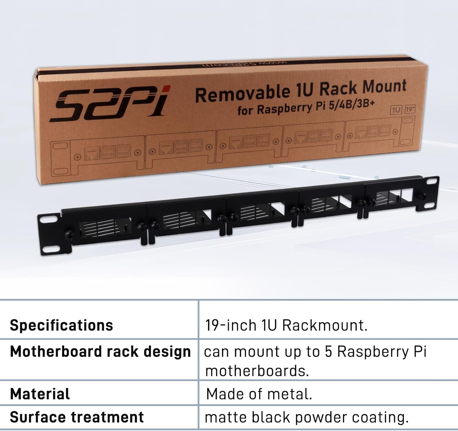 Geeekpi 19 inch 1U Rackmount per Raspberry Pi - immagine 8