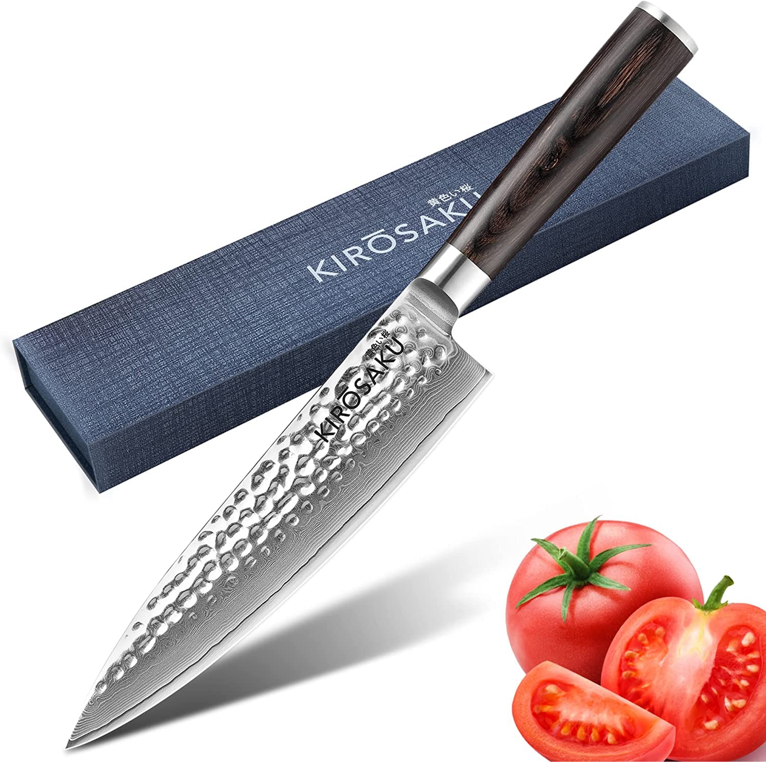 Kirosaku Coltello da Cucina Giapponese in Acciaio Damasco 20cm