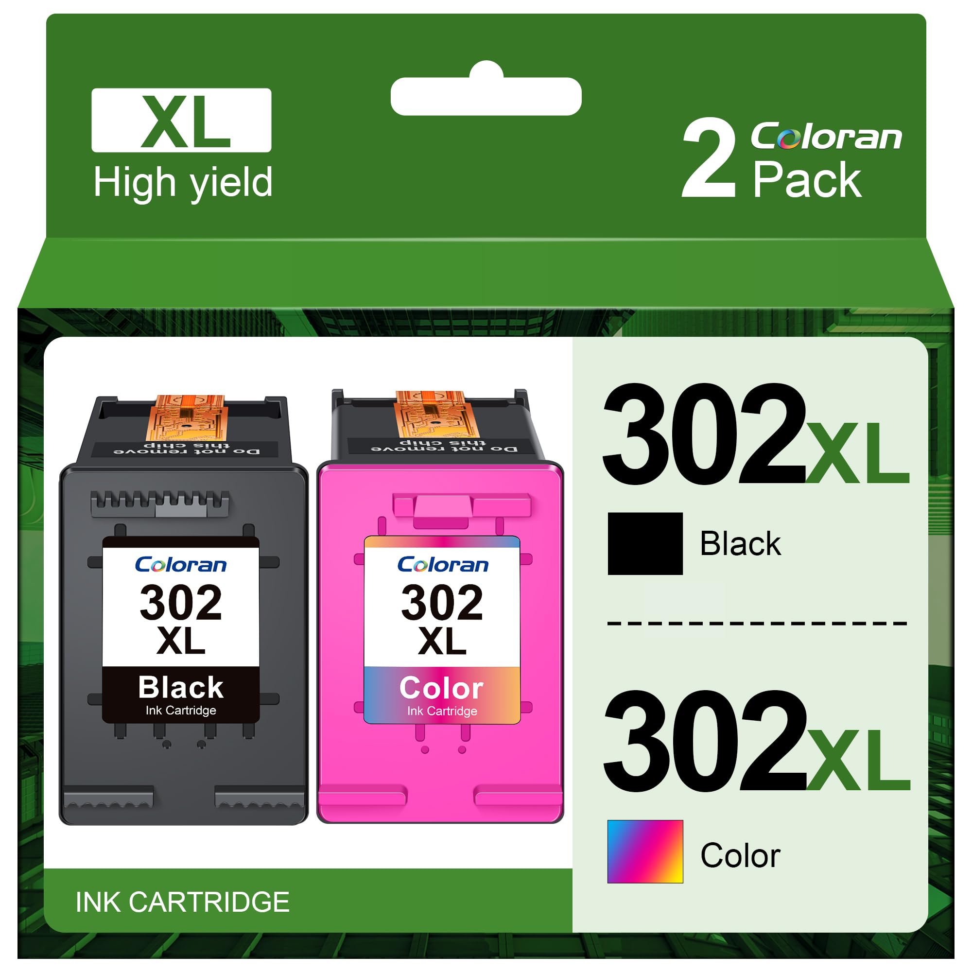 Coloran 302XL Cartucce Alta Resa per HP (Nero e Colore)