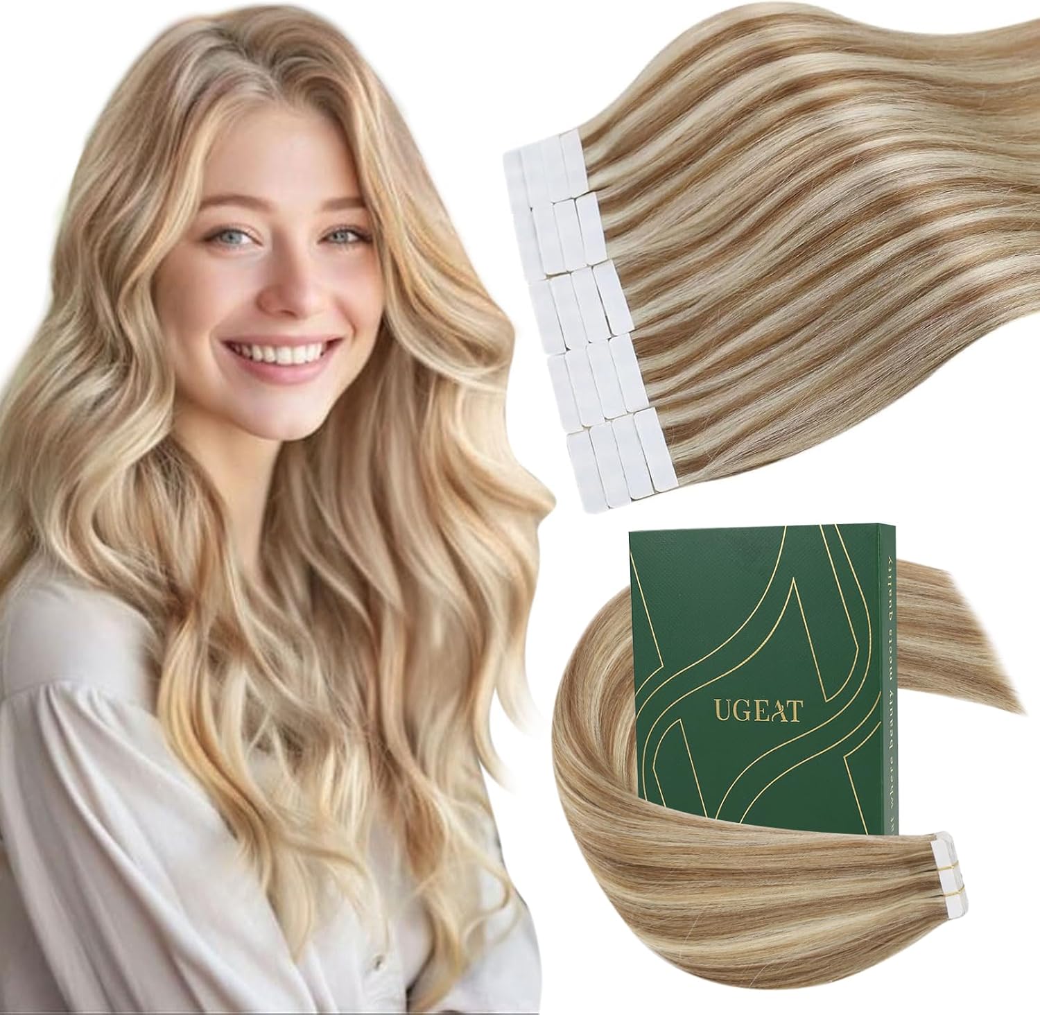 Ugeat Extension Capelli Veri Biadesivo 40cm 50g - immagine 1