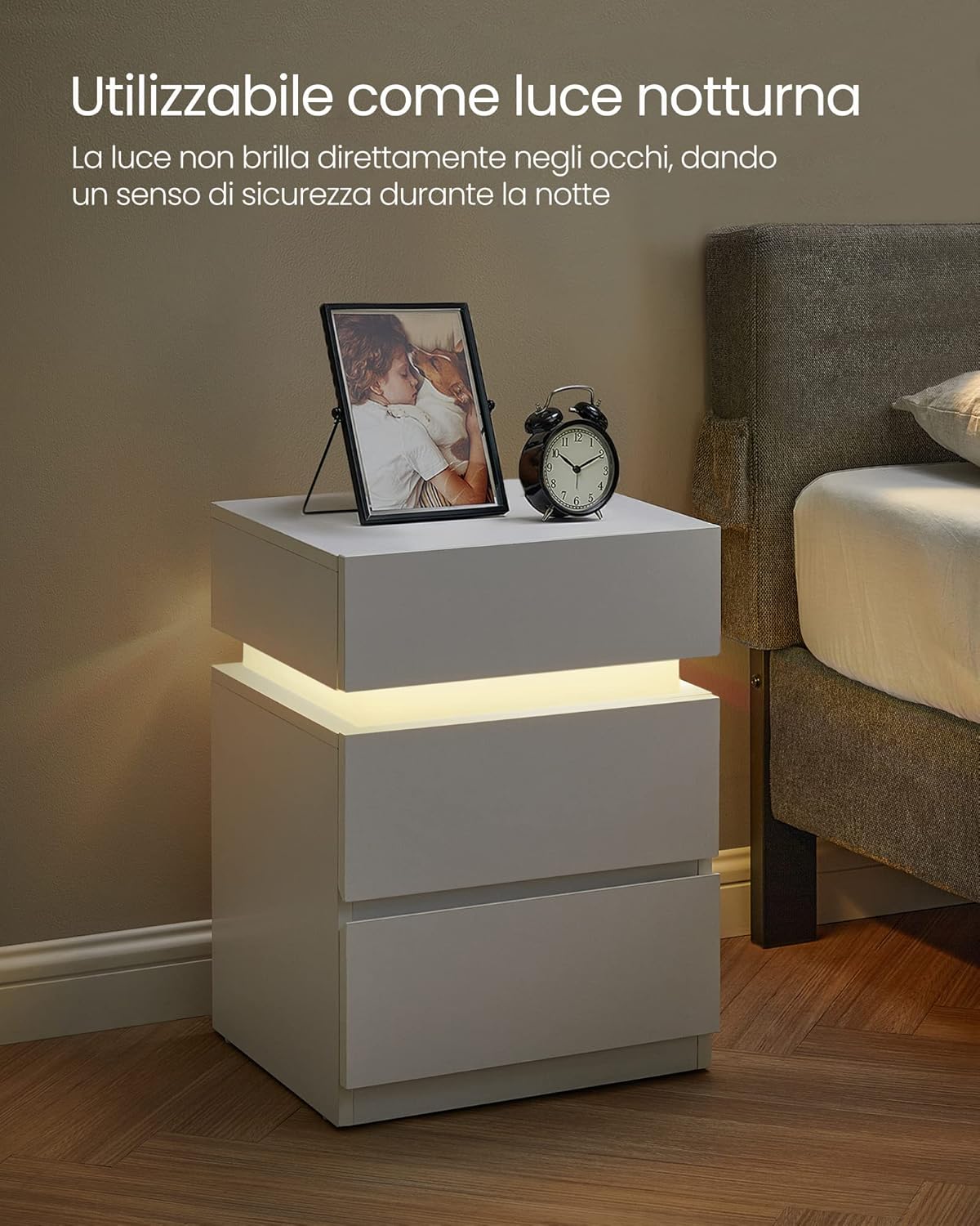 Vasagle KAILYN Comodino con Striscia LED Multicolore - immagine 6