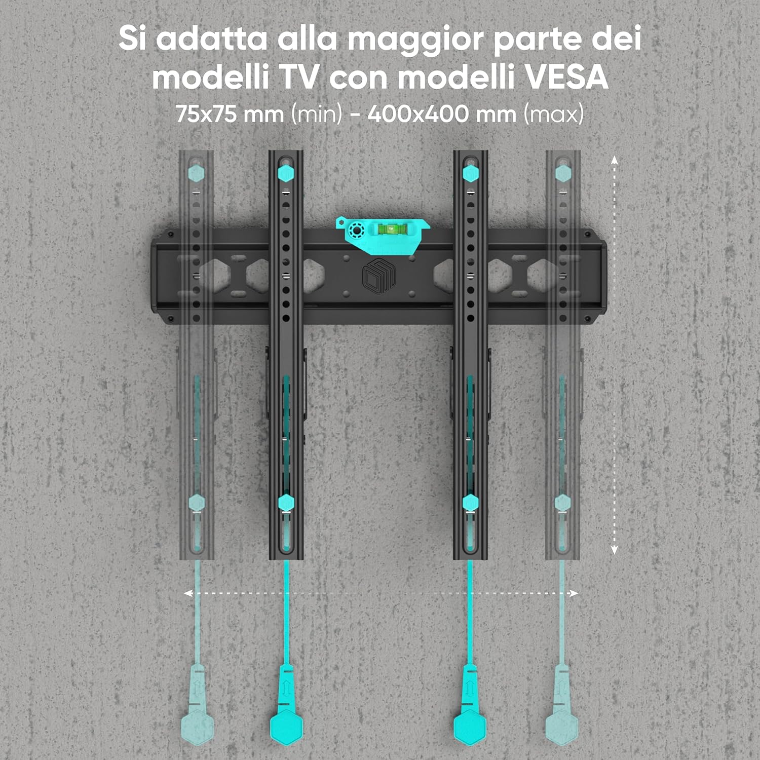 Onkron Braccio Televisore da 32 a 70 pollici, Nero - immagine 2