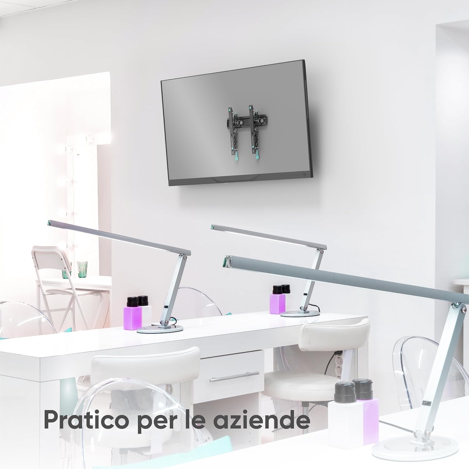 Onkron Braccio Televisore da 32 a 70 pollici, Nero - immagine 4