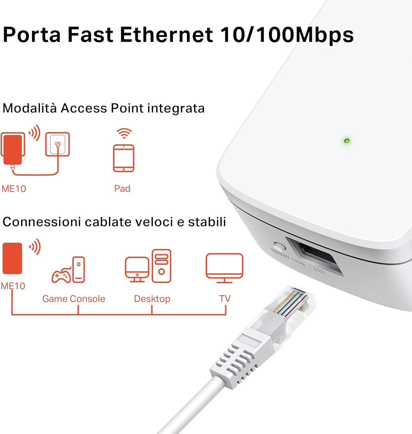 Mercusys TP-Link ME10 Ripetitore Wireless WiFi Extender - immagine 7