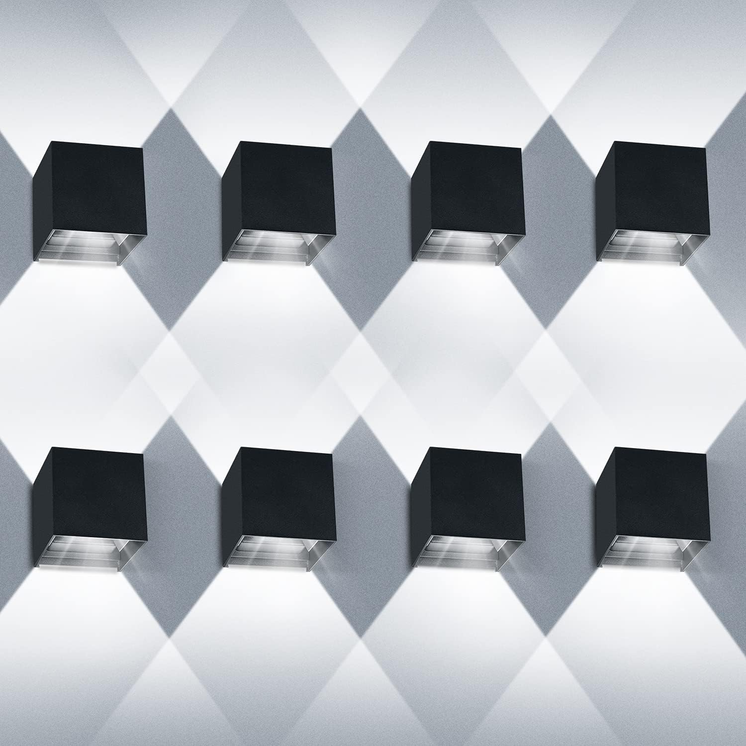 Ledmo Applique da Parete Interno/Esterno 12W 8 Pezzi - immagine 1