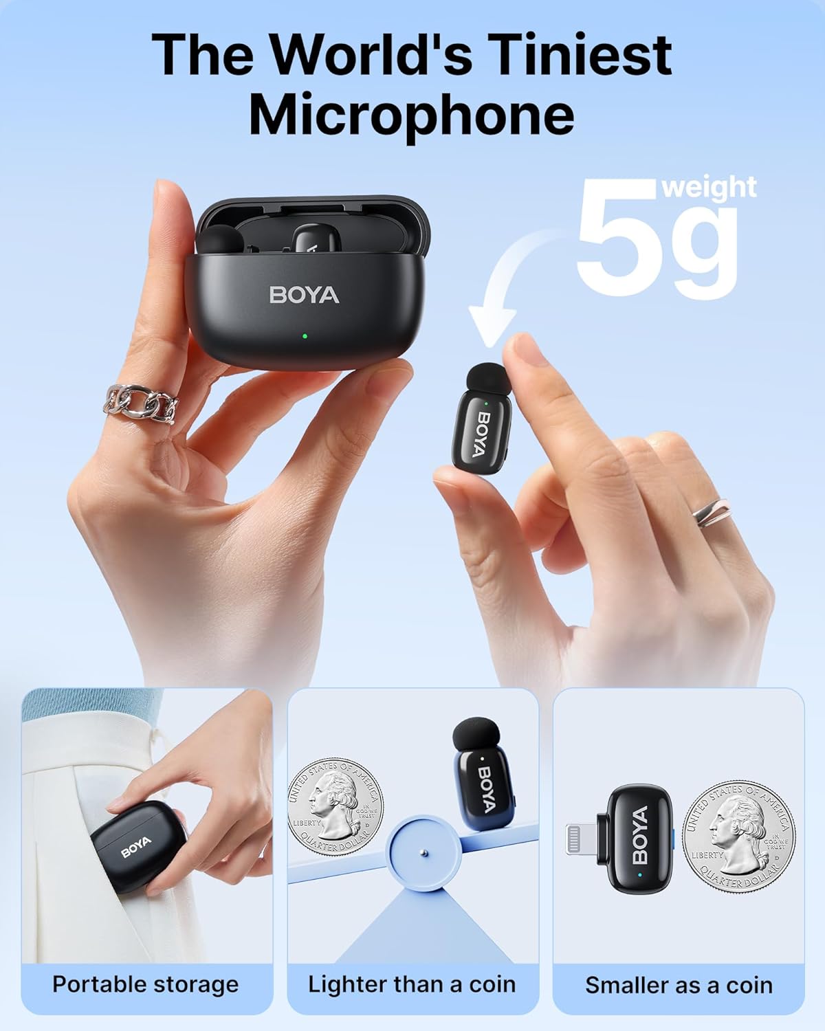 Boya Boyamini Microfono Lavalier Wireless per iPhone/iPad - immagine 2