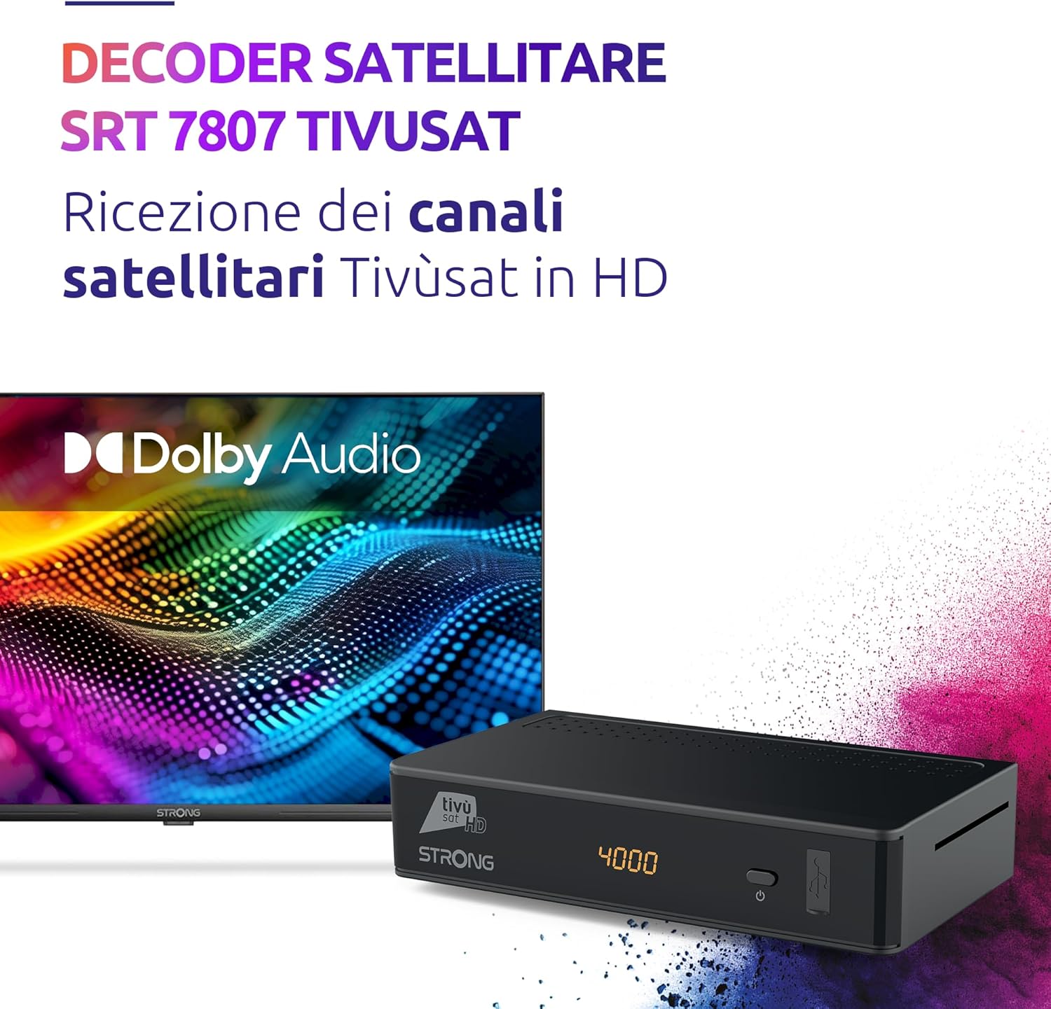 Strong SRT 7807TIVU Decoder Satellitare Tivùsat HD, Nero - immagine 2