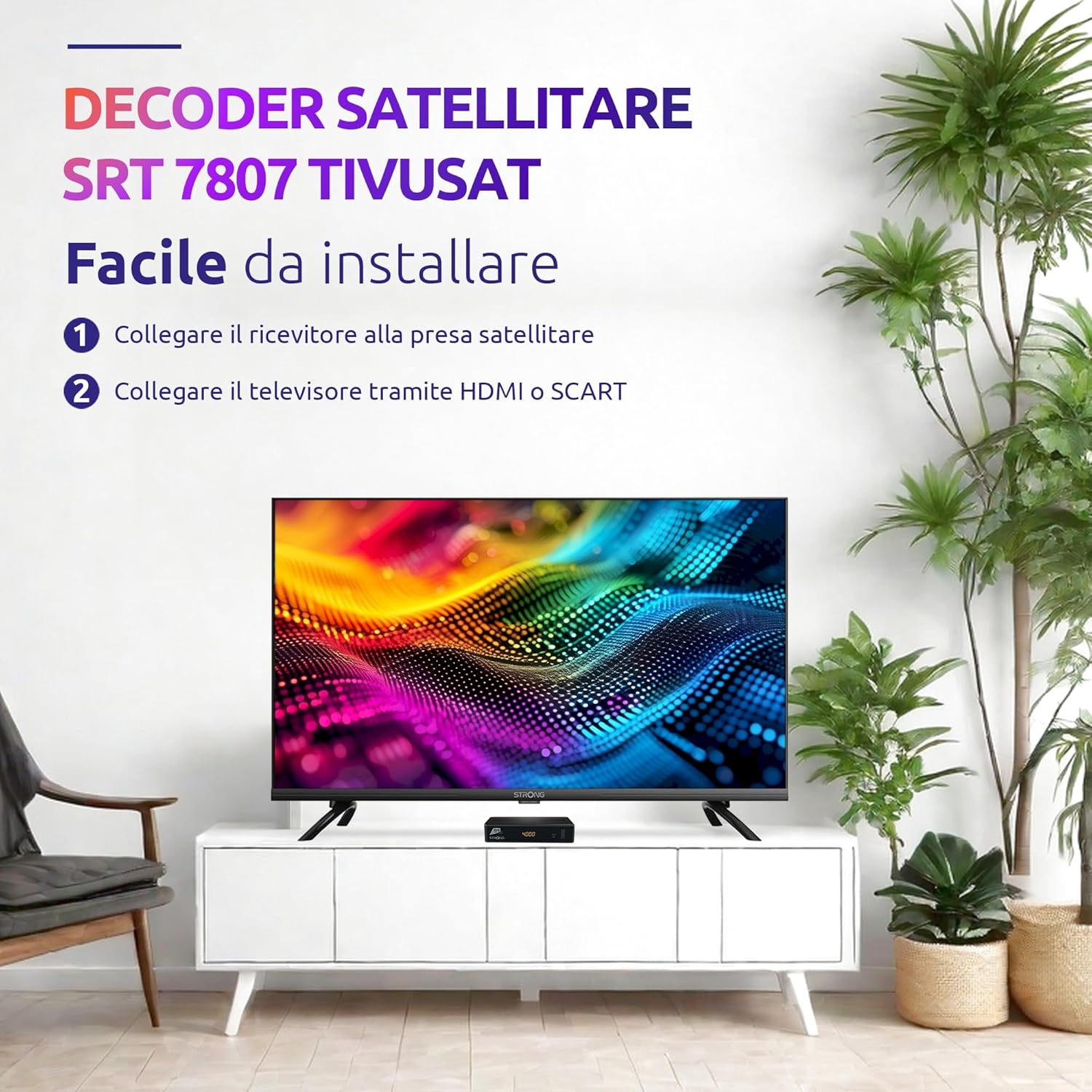 Strong SRT 7807TIVU Decoder Satellitare Tivùsat HD, Nero - immagine 5