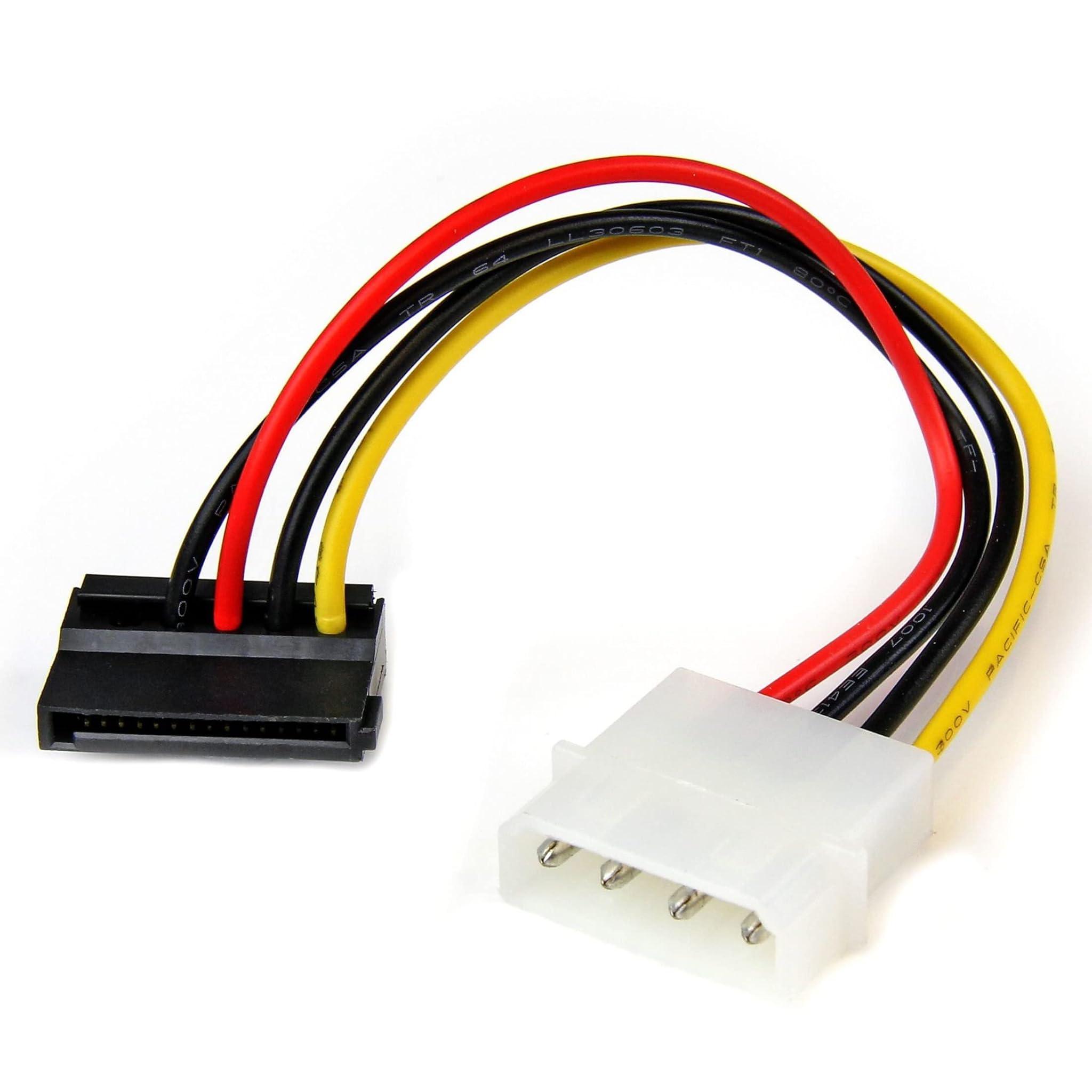 StarTech.com Adattatore cavo di alimentazione Molex 4 Pin a SATA con angolare sinistro 15 cm, (SATAPOWADPL)
