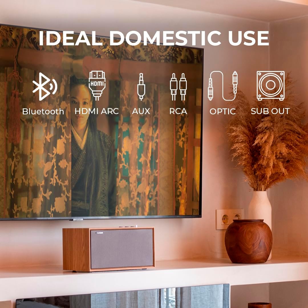 Vulkkano T40 ARC Cassa Amplificata Woofer 4", Brown - immagine 3