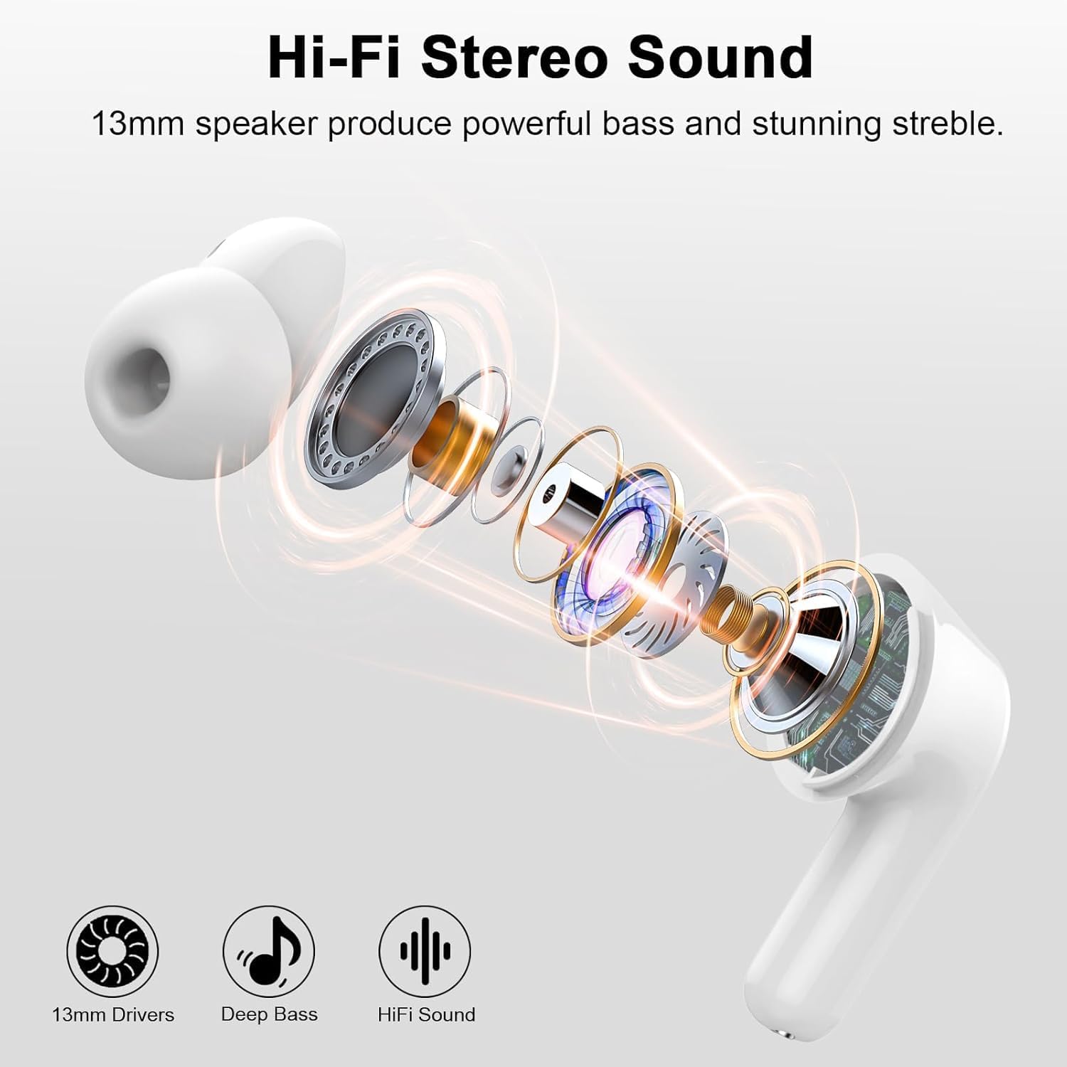 Donerton Cuffie Bluetooth 5.4 Stereo HiFi 45 Ore - immagine 4