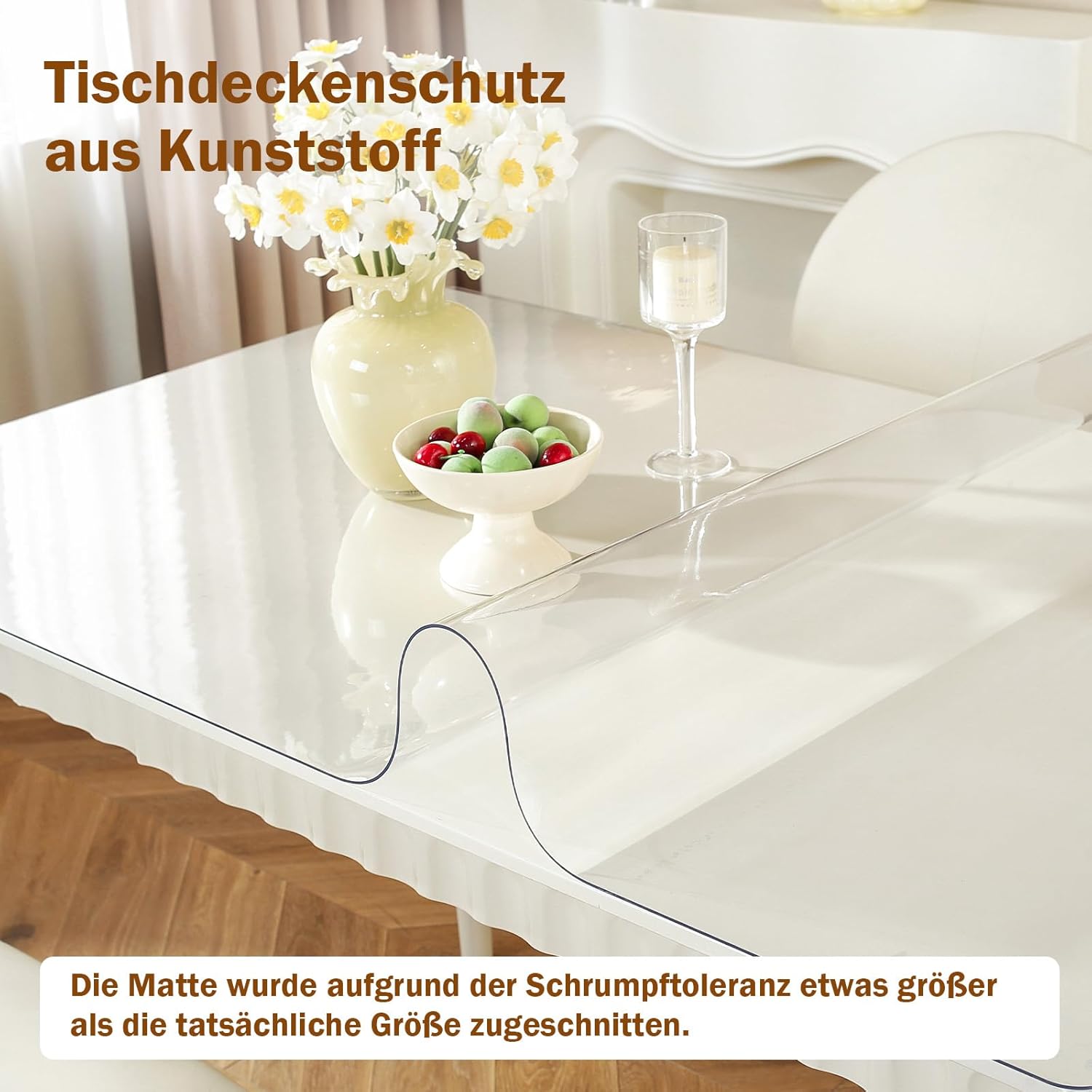 Royhom Copritavolo Trasparente PVC 90x200cm - immagine 2