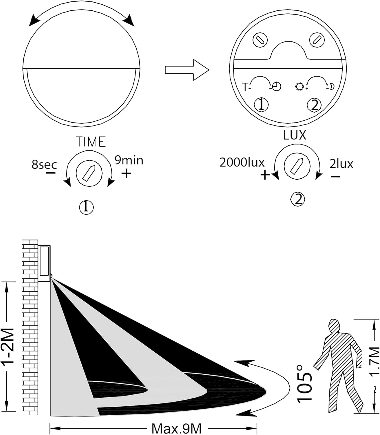 Eglo Lampada da Parete Esterno Alamonte E27, Nera - immagine 5