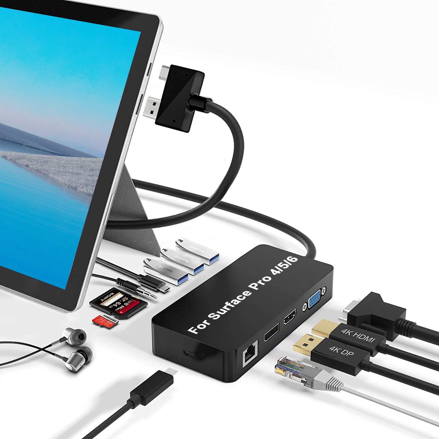 Surface Pro Dock USB Hub Docking Station