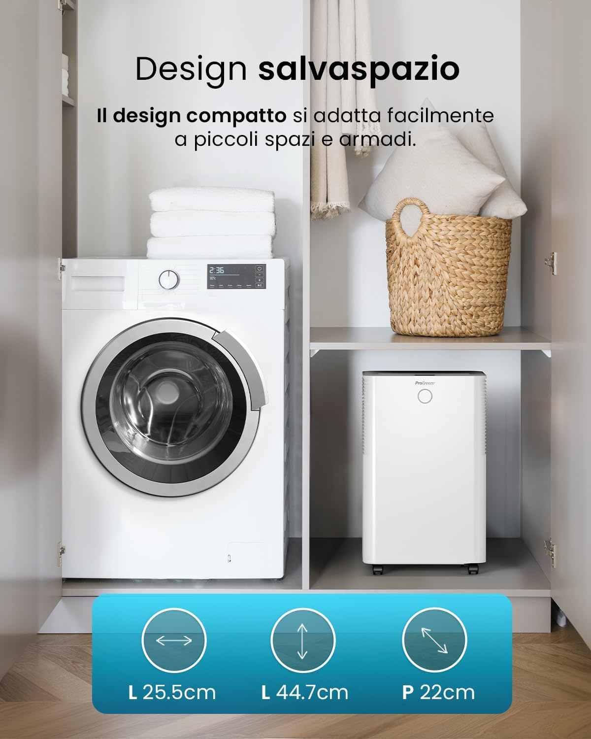 Pro Breeze Deumidificatore 12L/giorno con serbatoio 2L - immagine 8