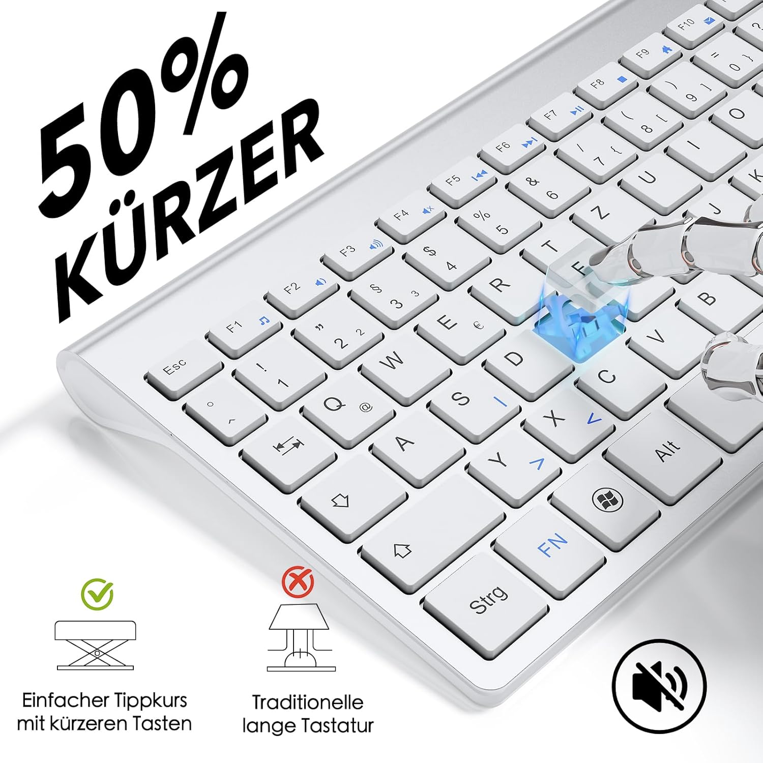 Mouse e Tastiera Wireless Ergonomici 2.4GHz - immagine 5