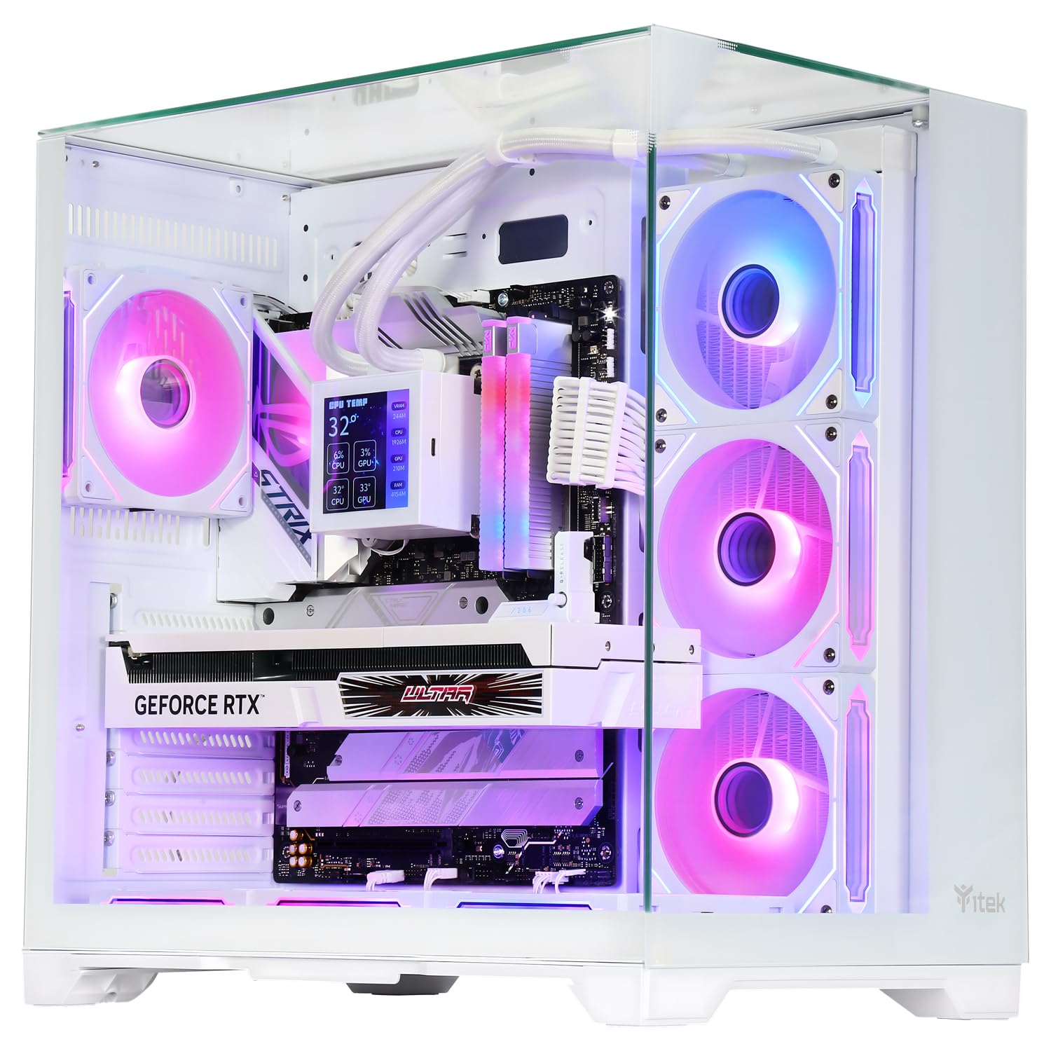 Itek Case DARK CAVE PANO - Gaming Tower ATX White